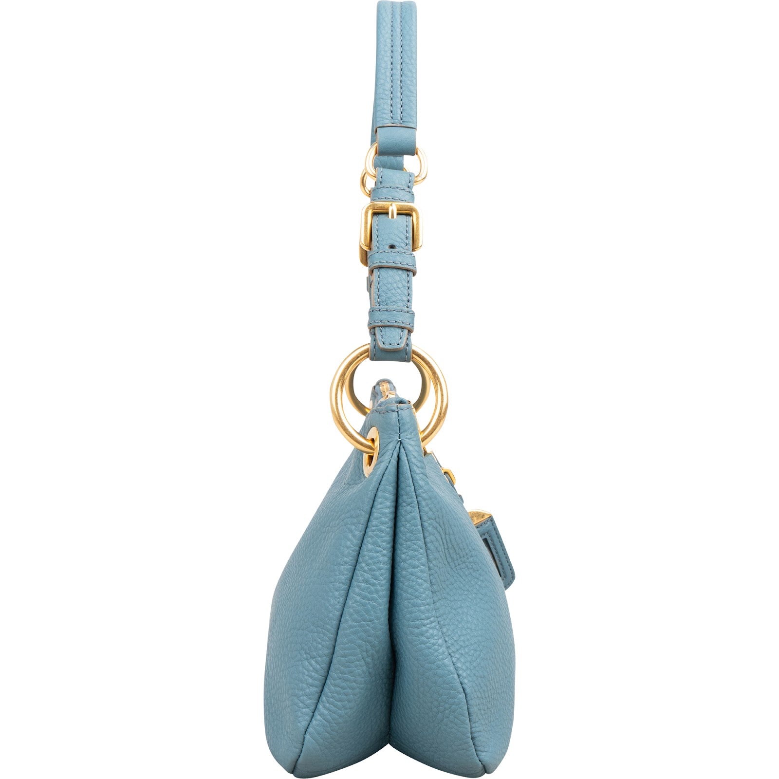 Prada Blue Vitello Daino Hobo Shoulder Bag