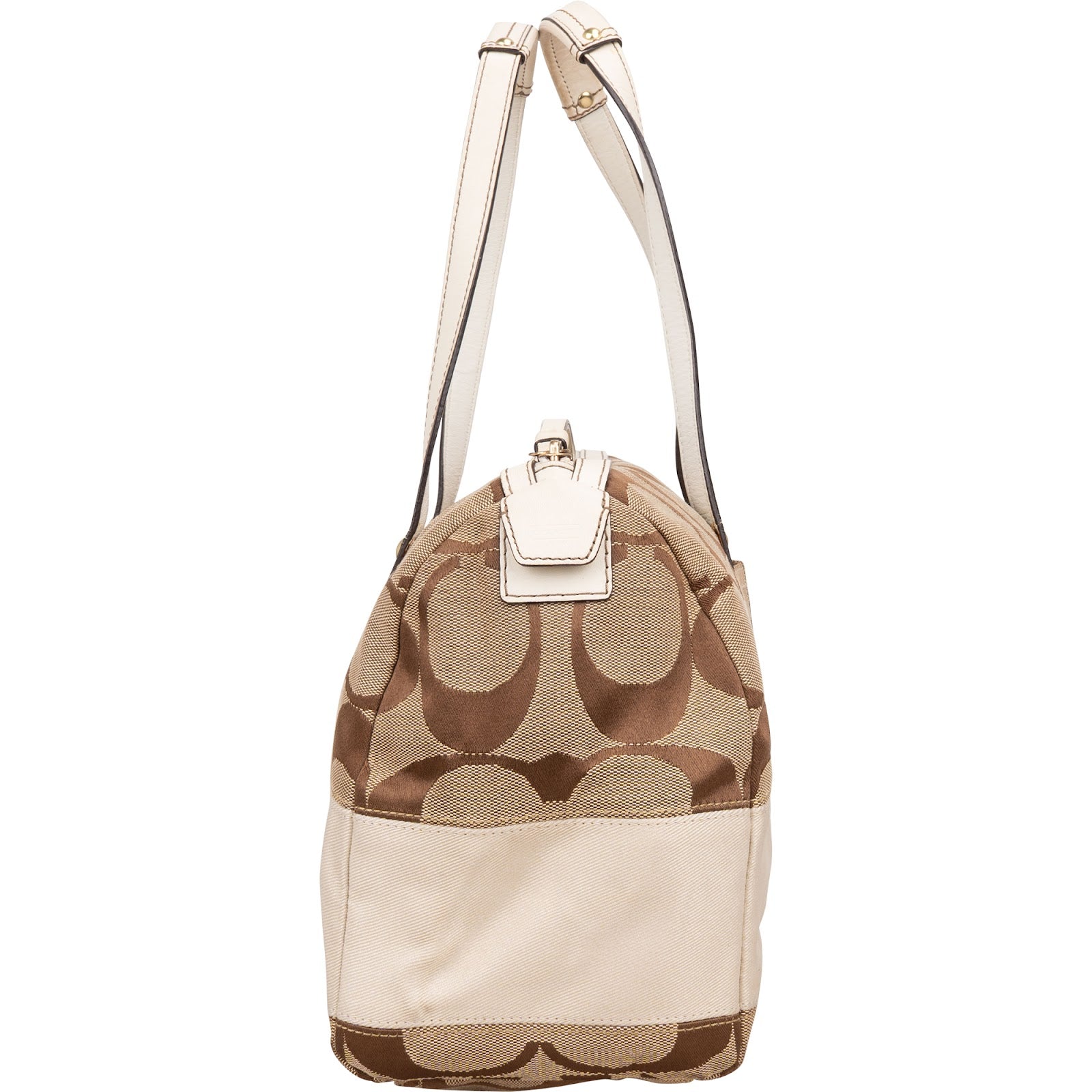 Coach Monogram Signature Stripe Duffle Shoulder Bag