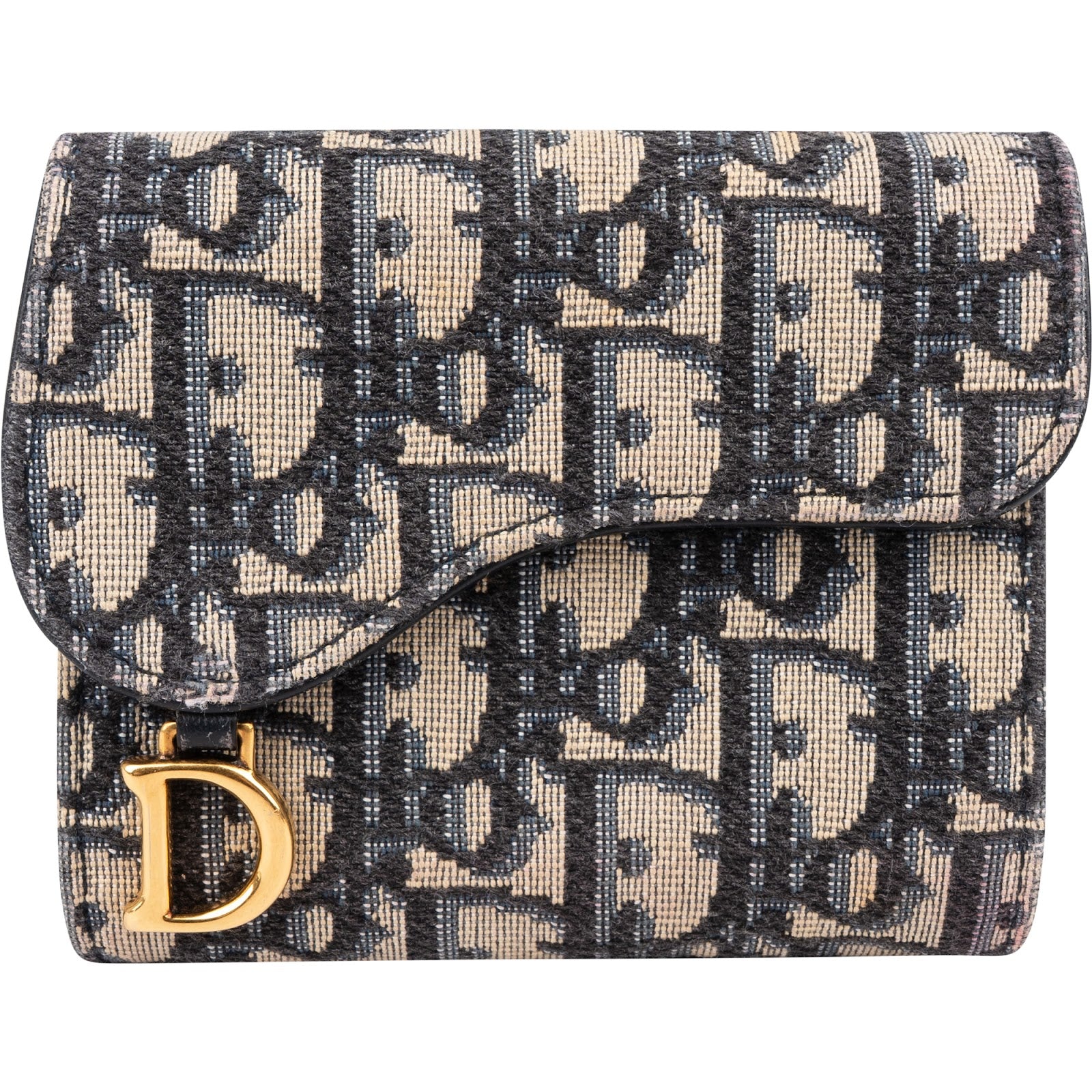 Christian Dior Oblique Jacquard Monogram Saddle Wallet