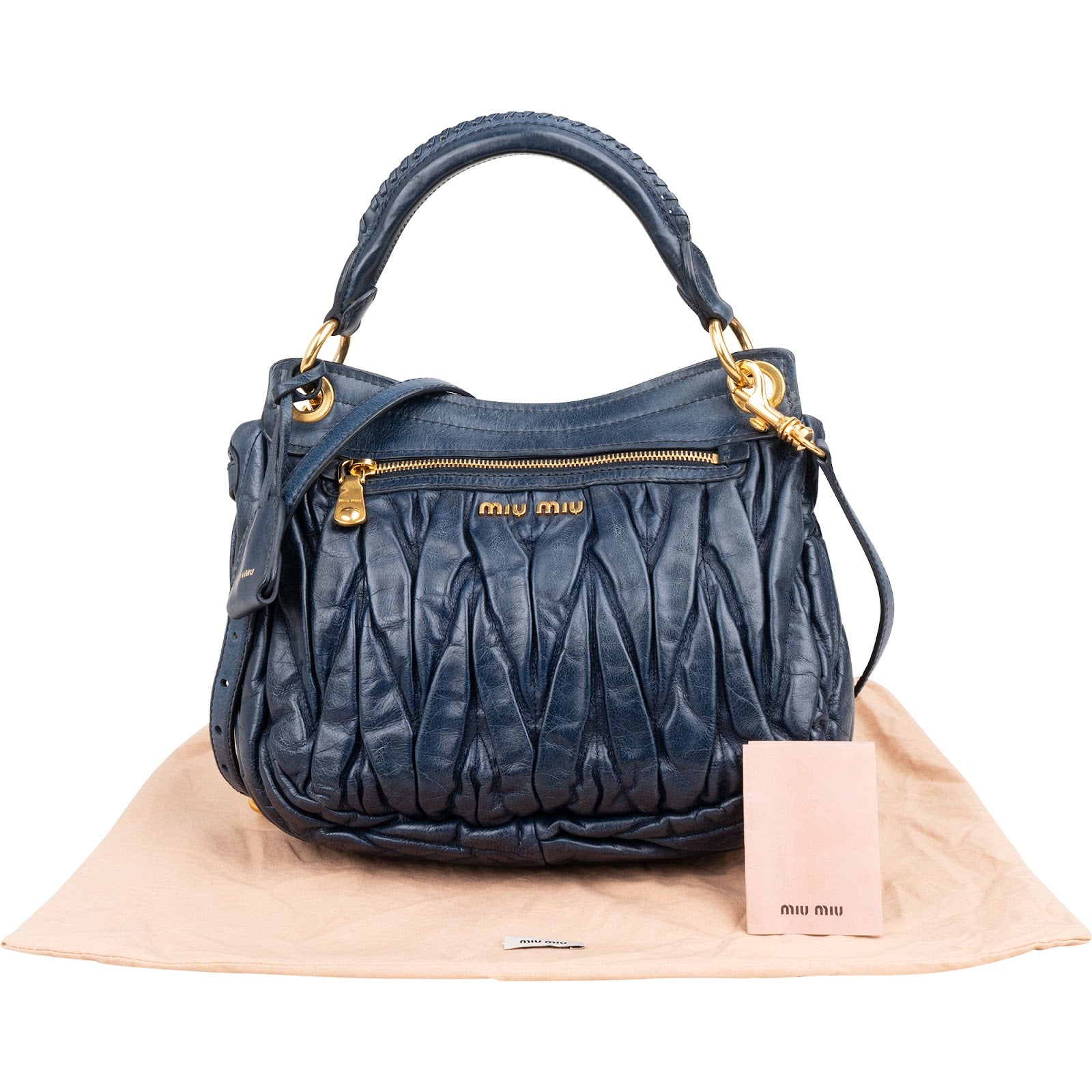 Miu Miu Vitello Quilted Leather Small City Handbag