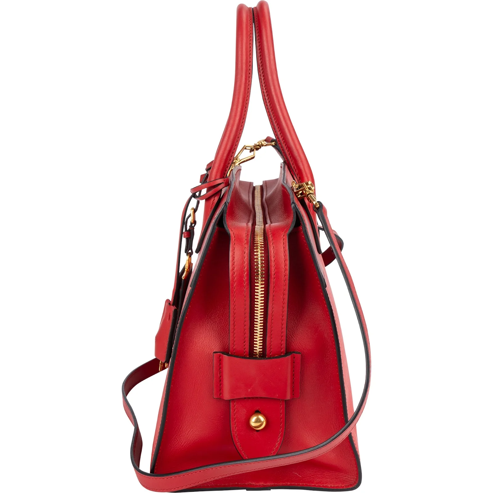 Prada Red Saffiano Leather Esplanade Handbag