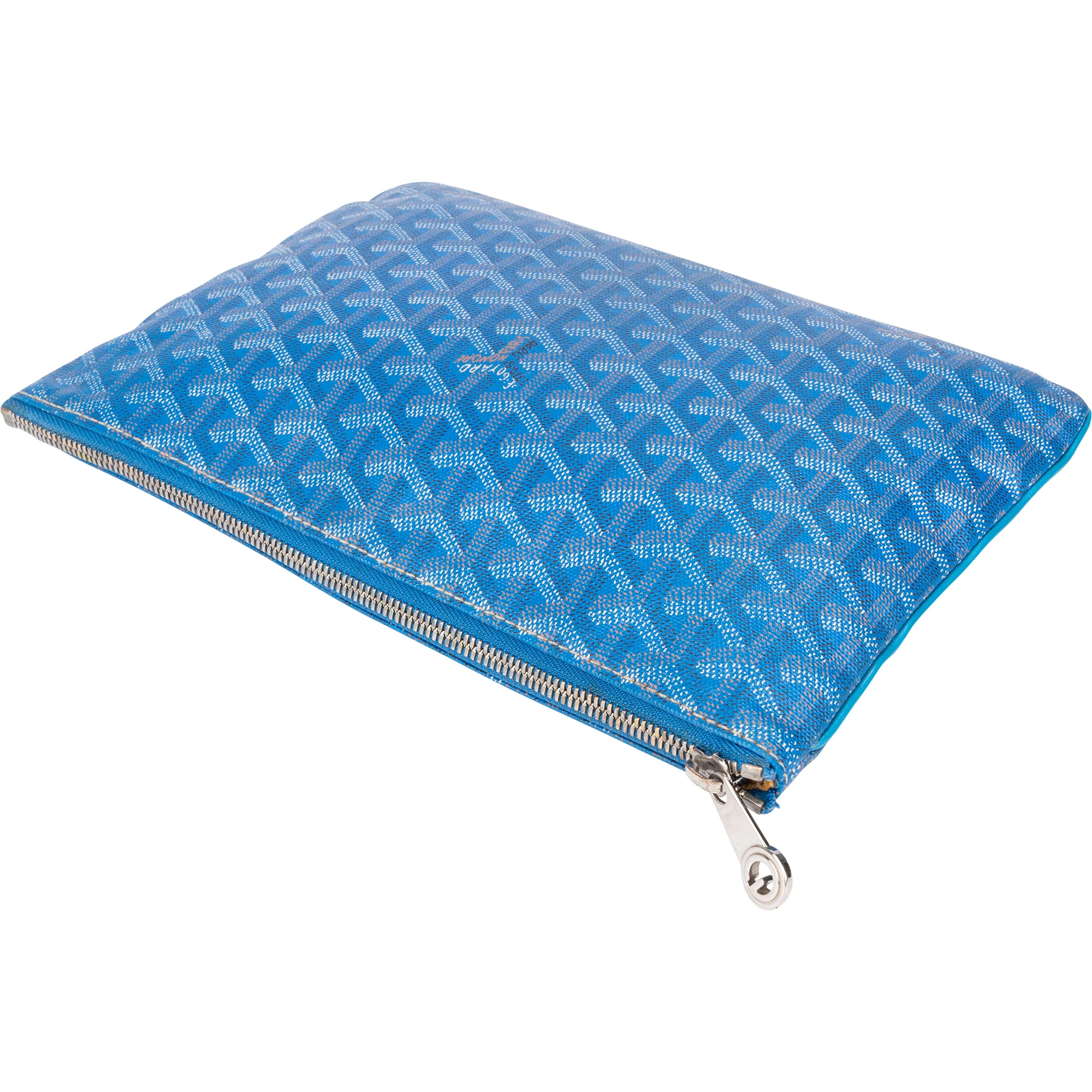 Goyard Blue Goyardine Monogram Dokumententasche