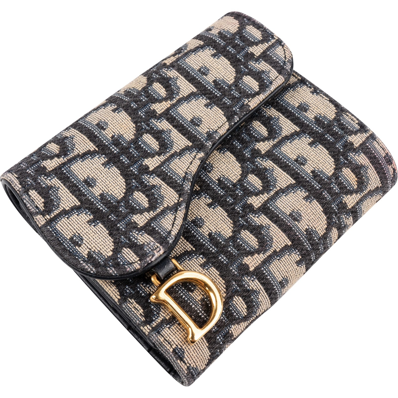 Christian Dior Oblique Jacquard Monogram Saddle Wallet
