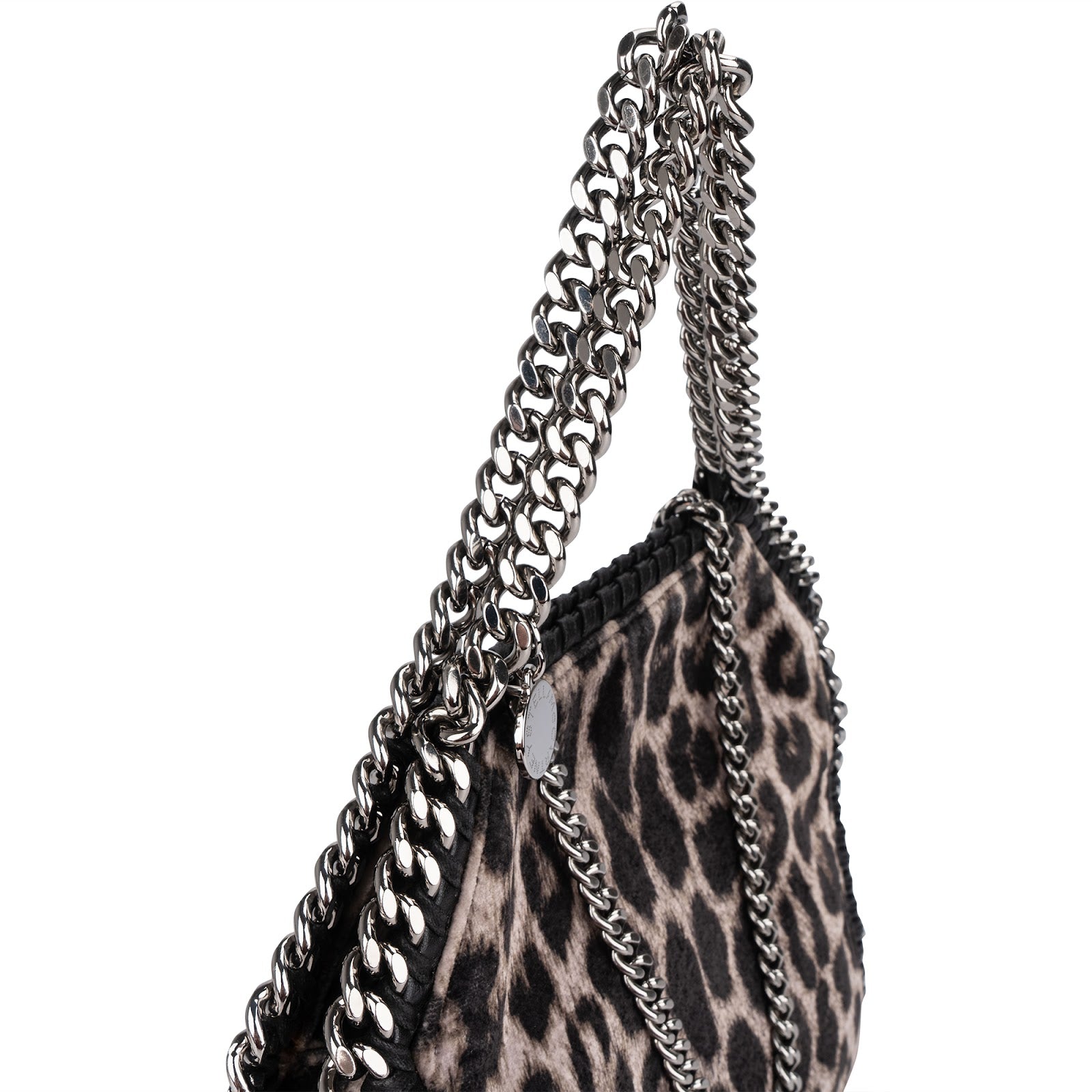 Stella McCartney Leopard Fur Print Falabella Tote Crossbody Handbag