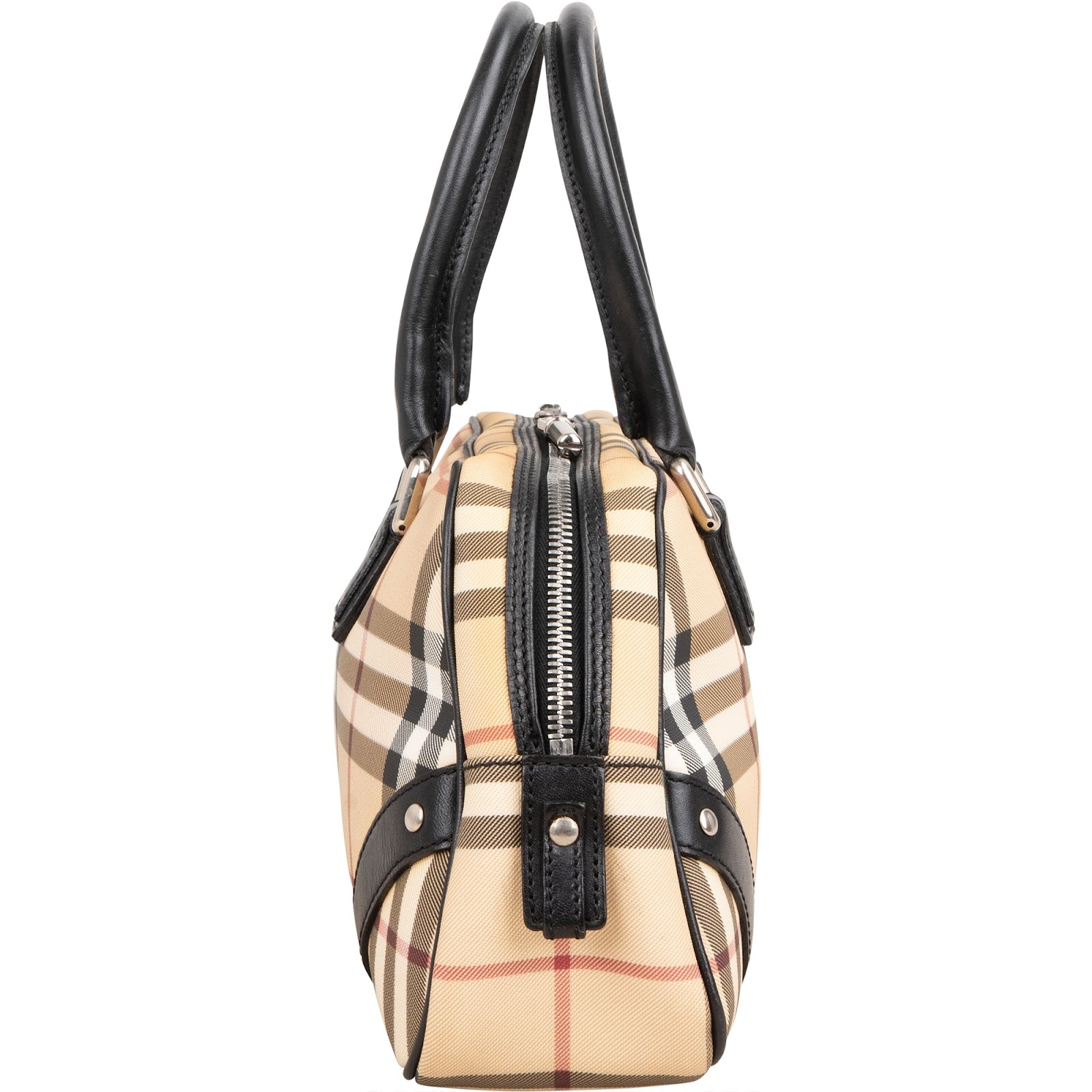 Burberry Nova-Check Monogram Boston Handbag
