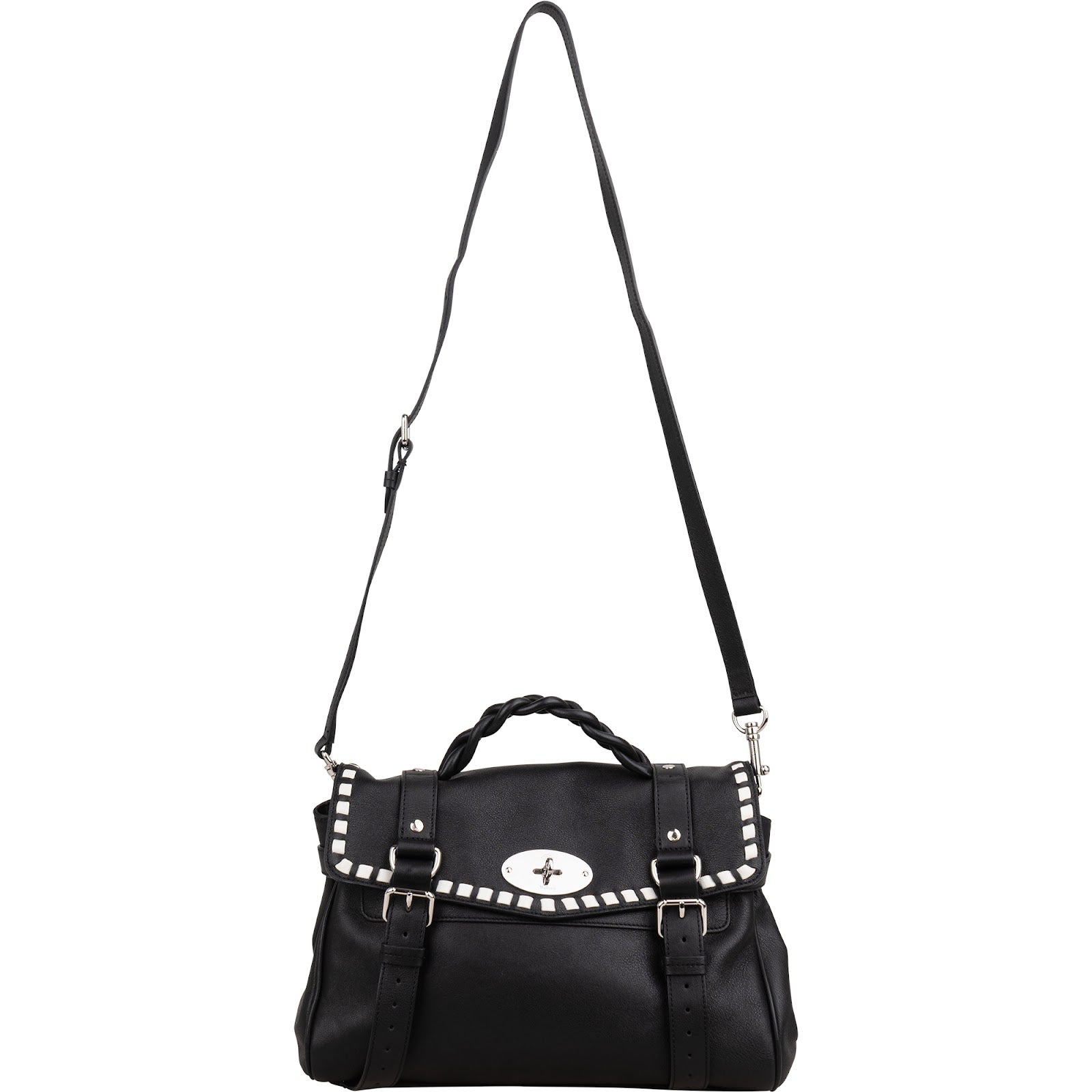 Mulberry Leather Whipstitch Alexa Satchel Handbag
