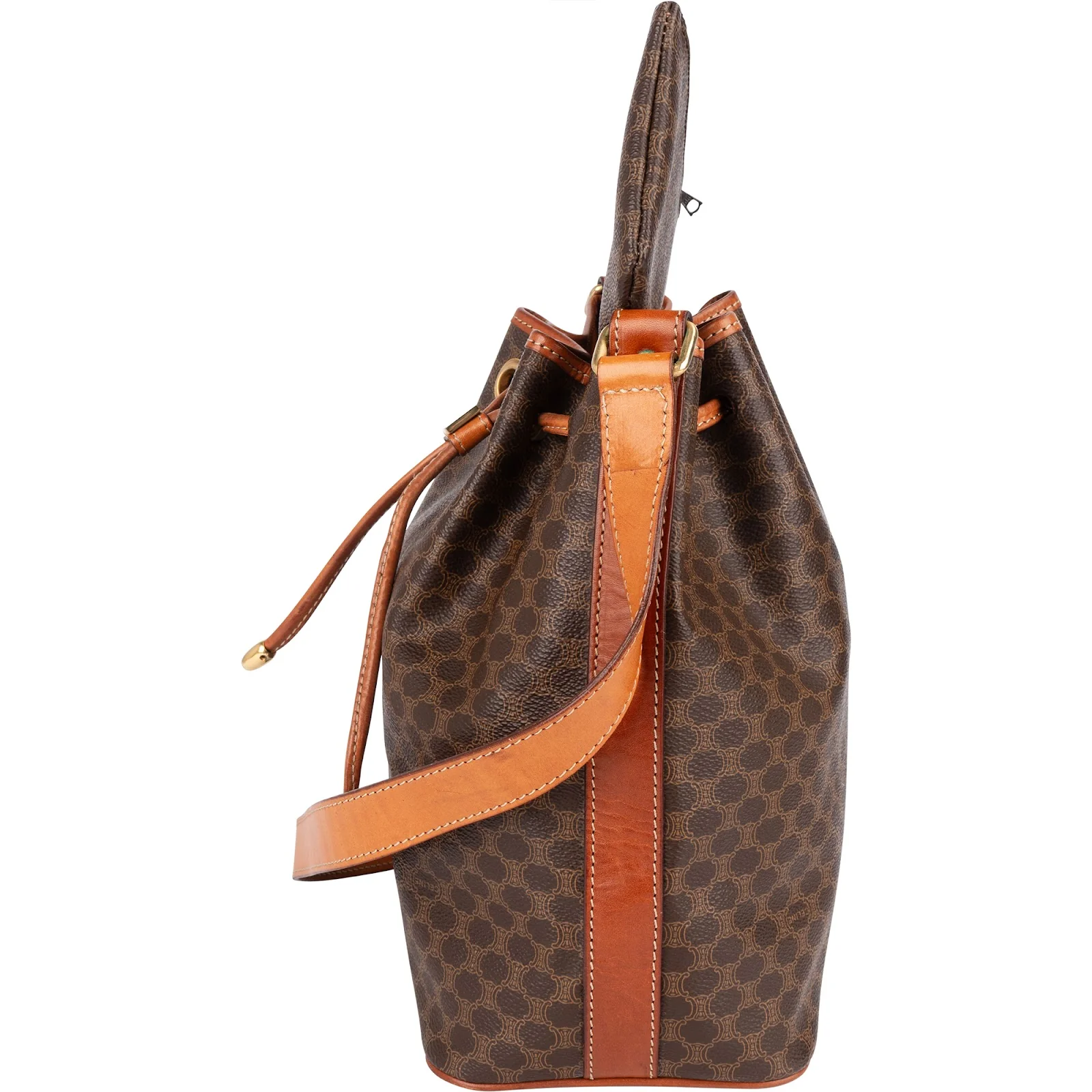 Celine Monogram Macadam Drawstring Bucket Shoulder Bag