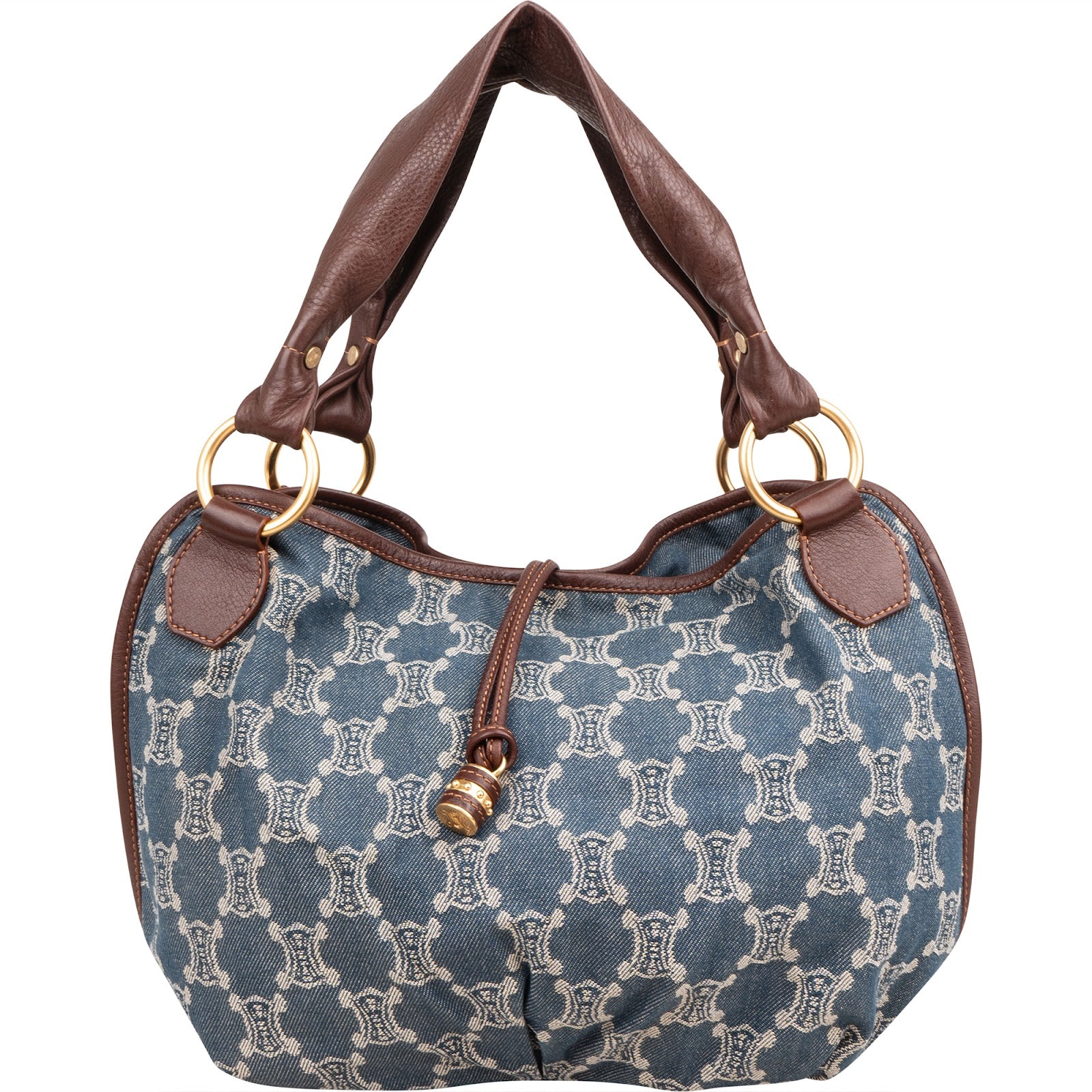 Céline Denim Macadam Monogram Hobo Shoulder Bag