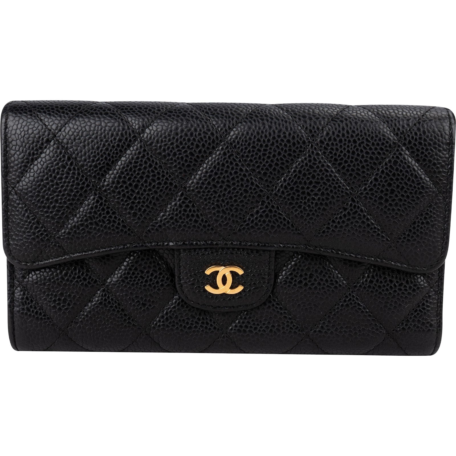 Chanel Quilted Caviar Leather Classic Flap CC Wallet