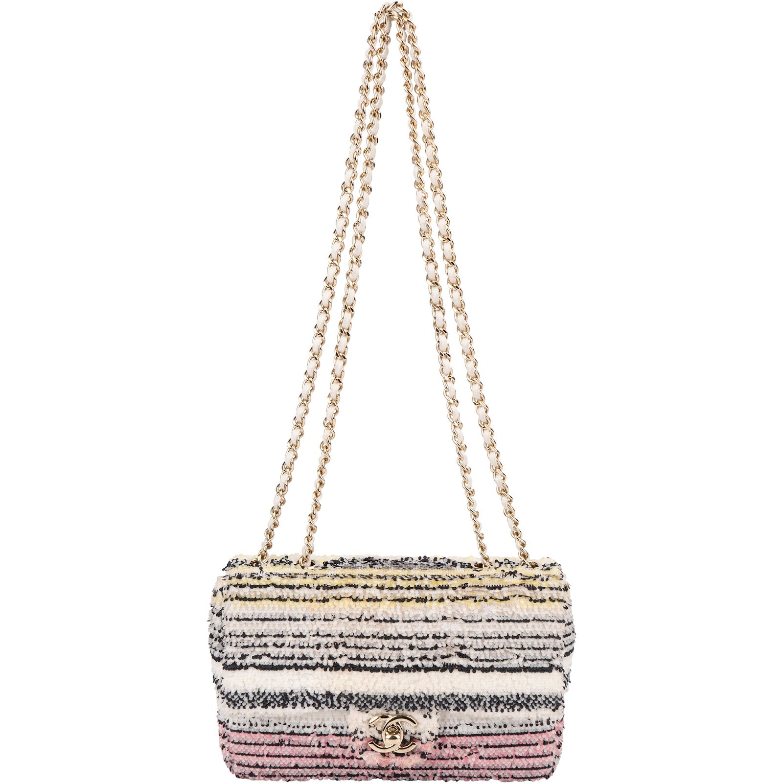Chanel - Sequin Multicolor Single Flap Crossbody Bag