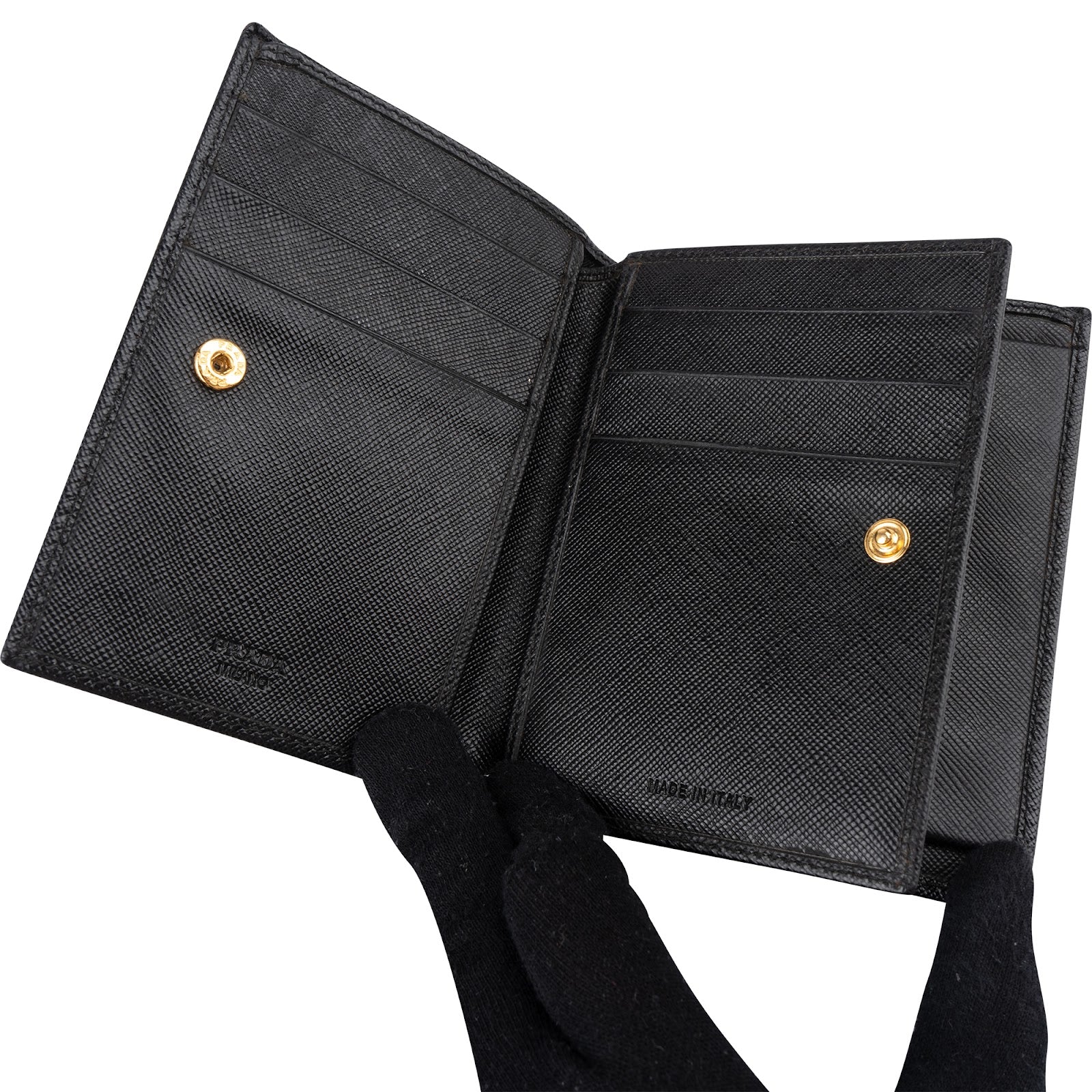 Prada - Saffiano Leather Triangle Trifold Wallet