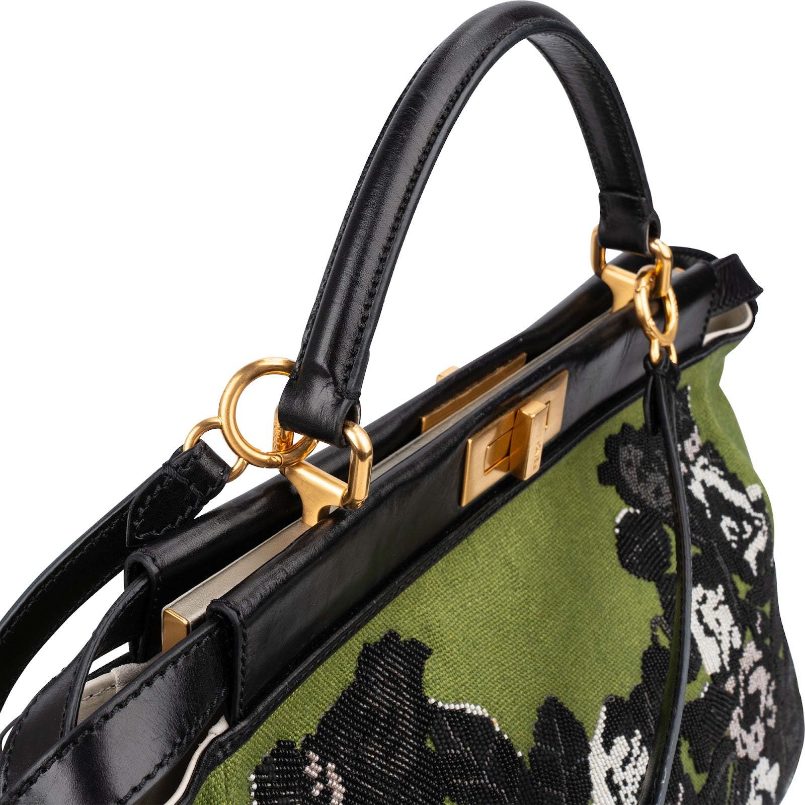 Sac à main Peekaboo Fendi en denim brodé de motifs floraux, édition limitée