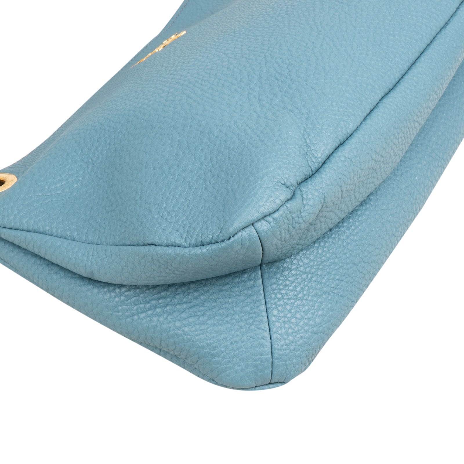 Prada Blue Vitello Daino Hobo Shoulder Bag