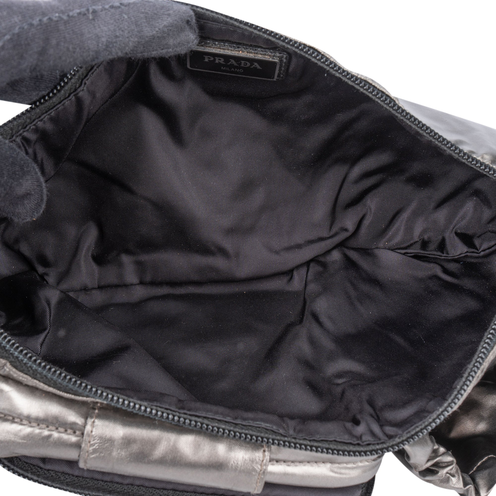 Prada Silver Line Triangle Crossbody Bumbag