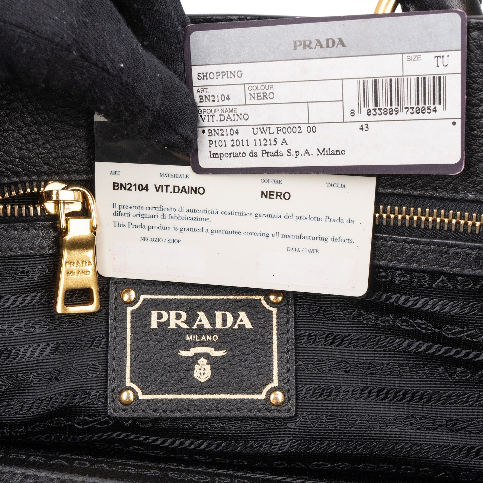 Prada – Vitello Daino Tote Handbag