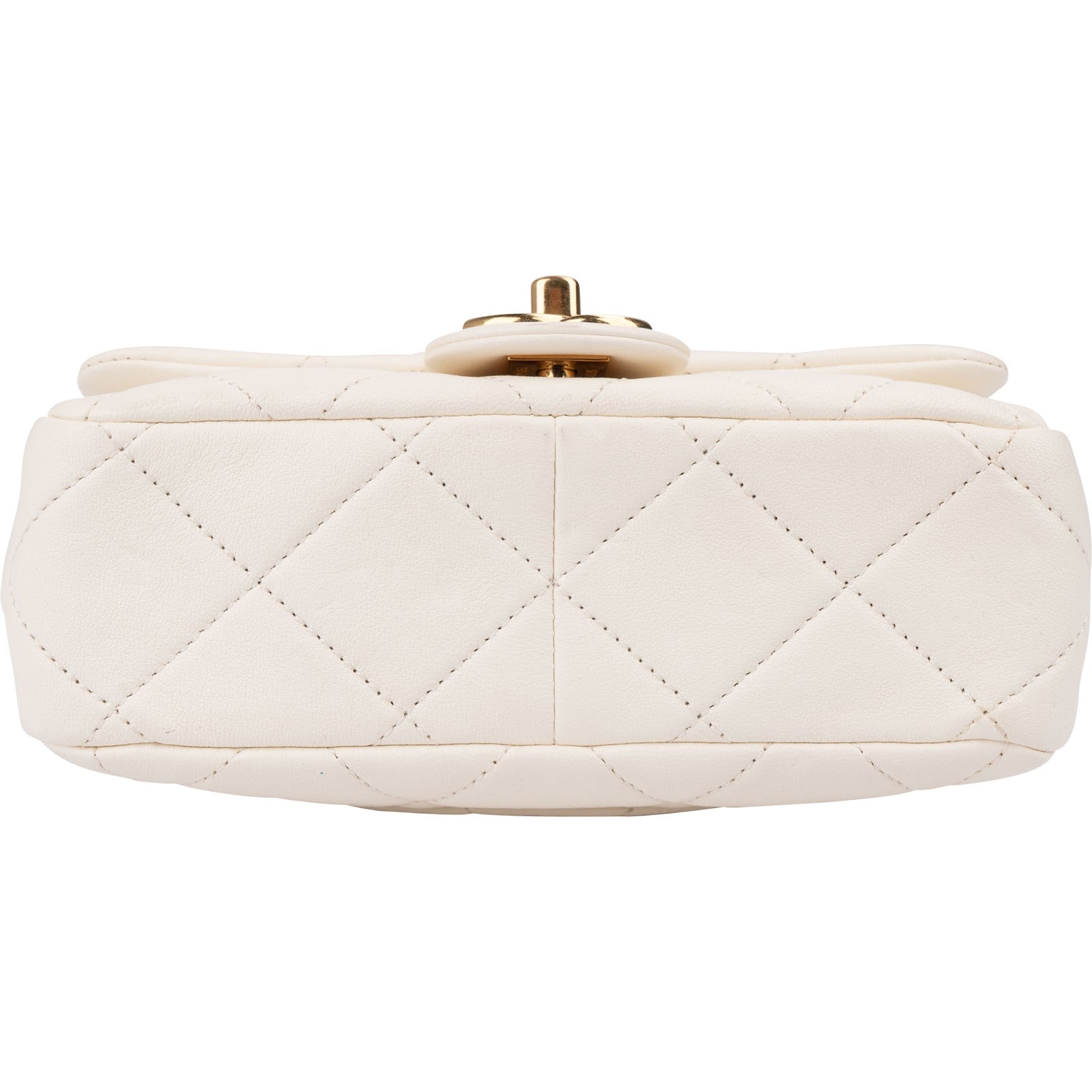 Chanel White Quilted Lambskin Mini Rectangular Flap Top Handle Crossbody Bag