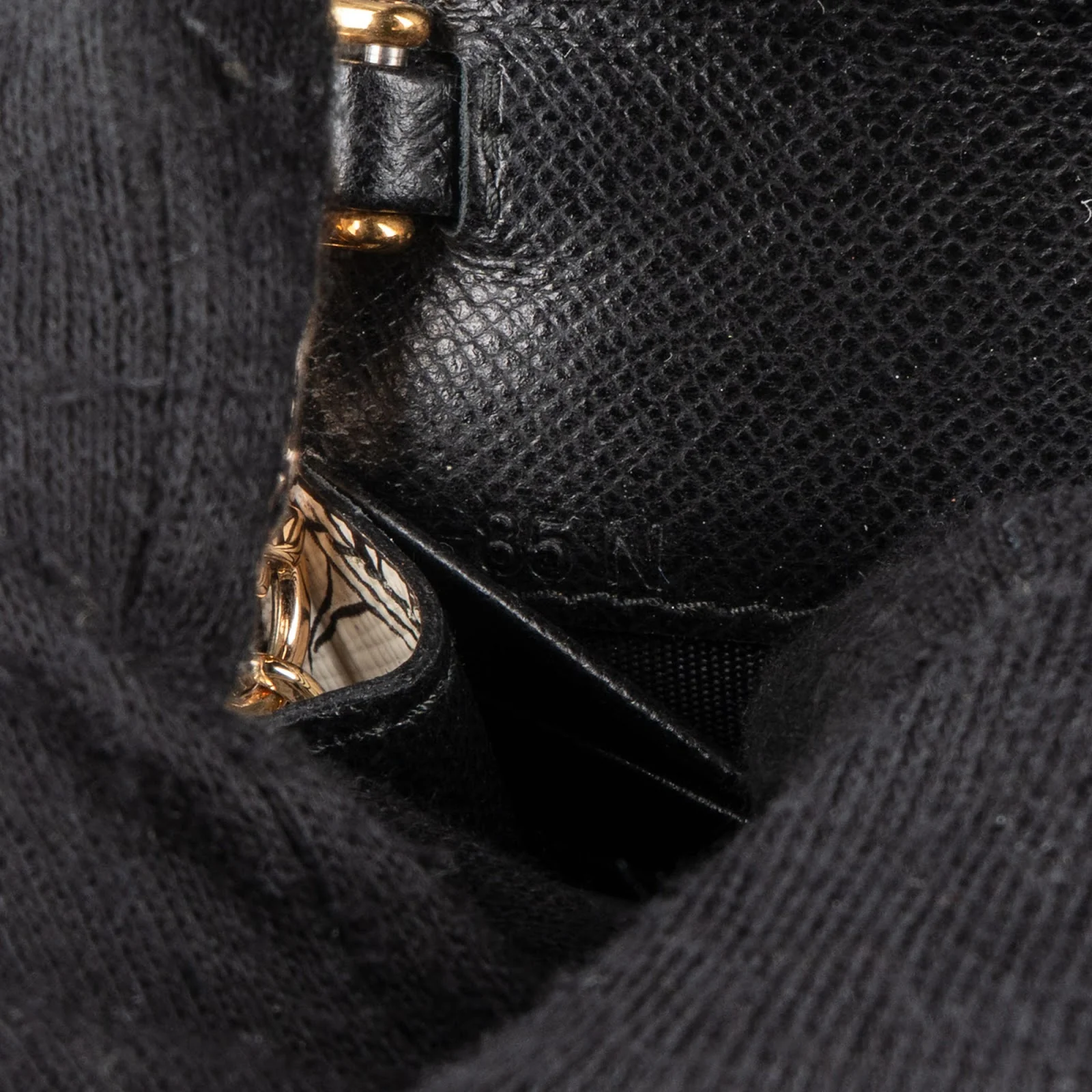 Prada Saffiano Leather Floral Flame Wallet on Chain Crossbody Bag