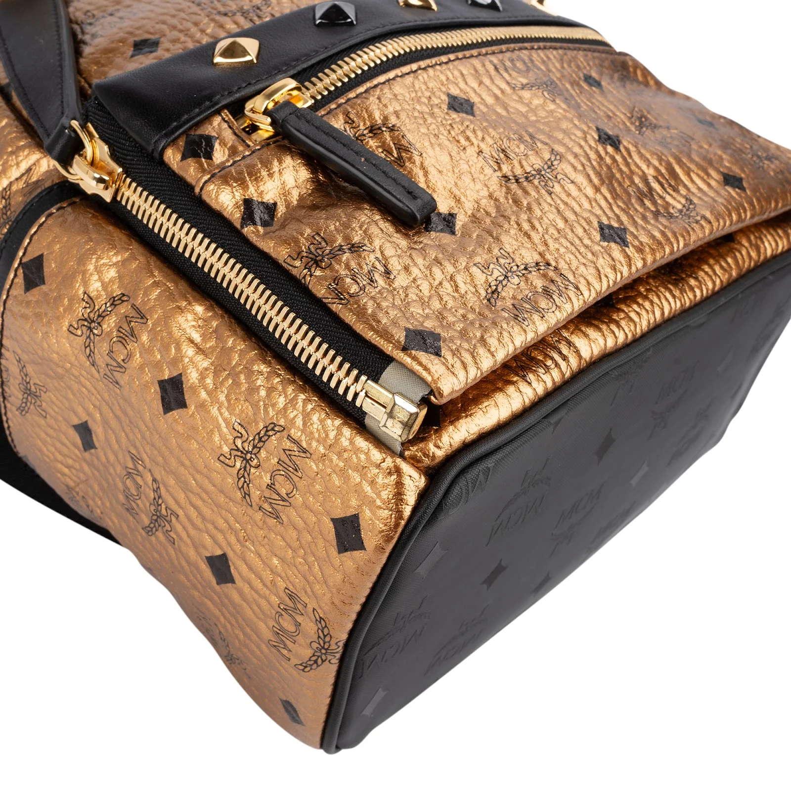 MCM Monogram Metallic Visetos Stark Studded 2 in 1 Backpack
