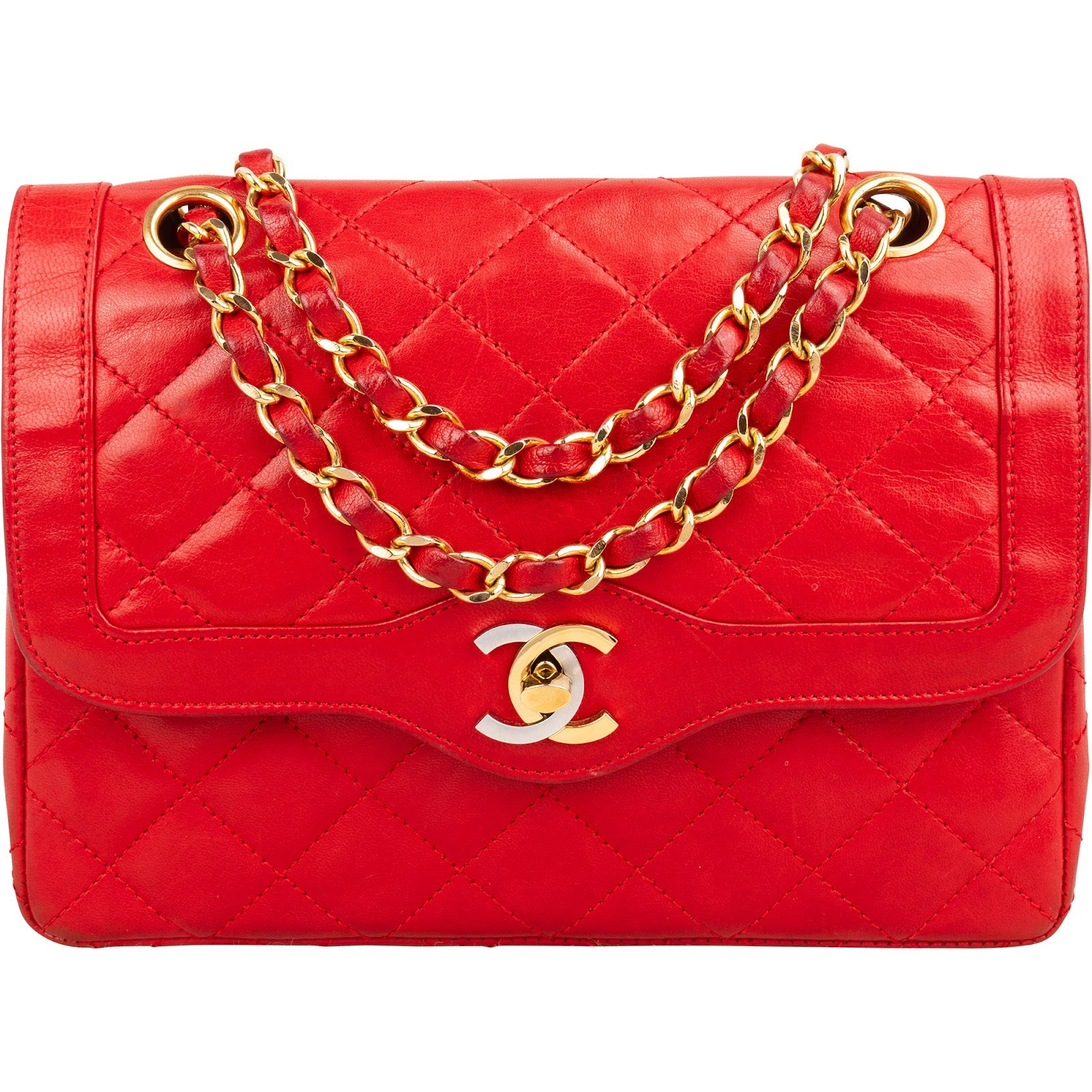 Chanel Quilted Lambskin Bicolor Double Flap Crossbody Bag
