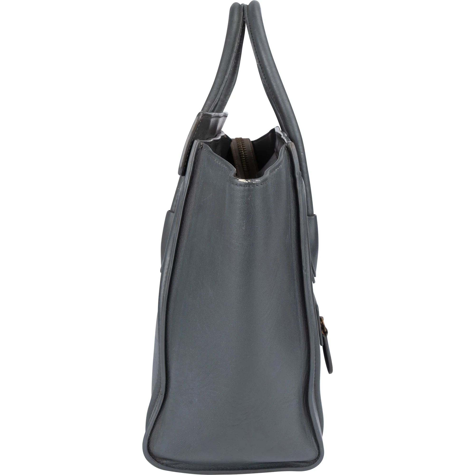 Céline Grey Leather Luggage Handbag