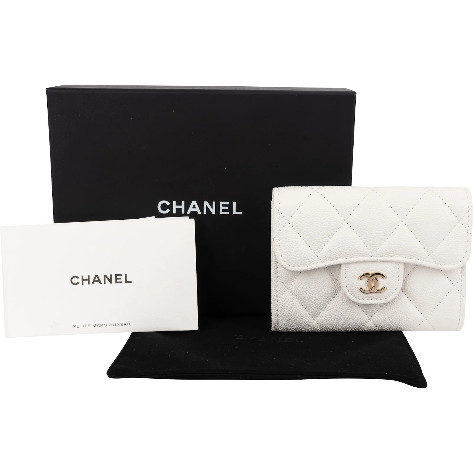 Chanel Quilted Caviar Leather Classic Coin Mini Wallet
