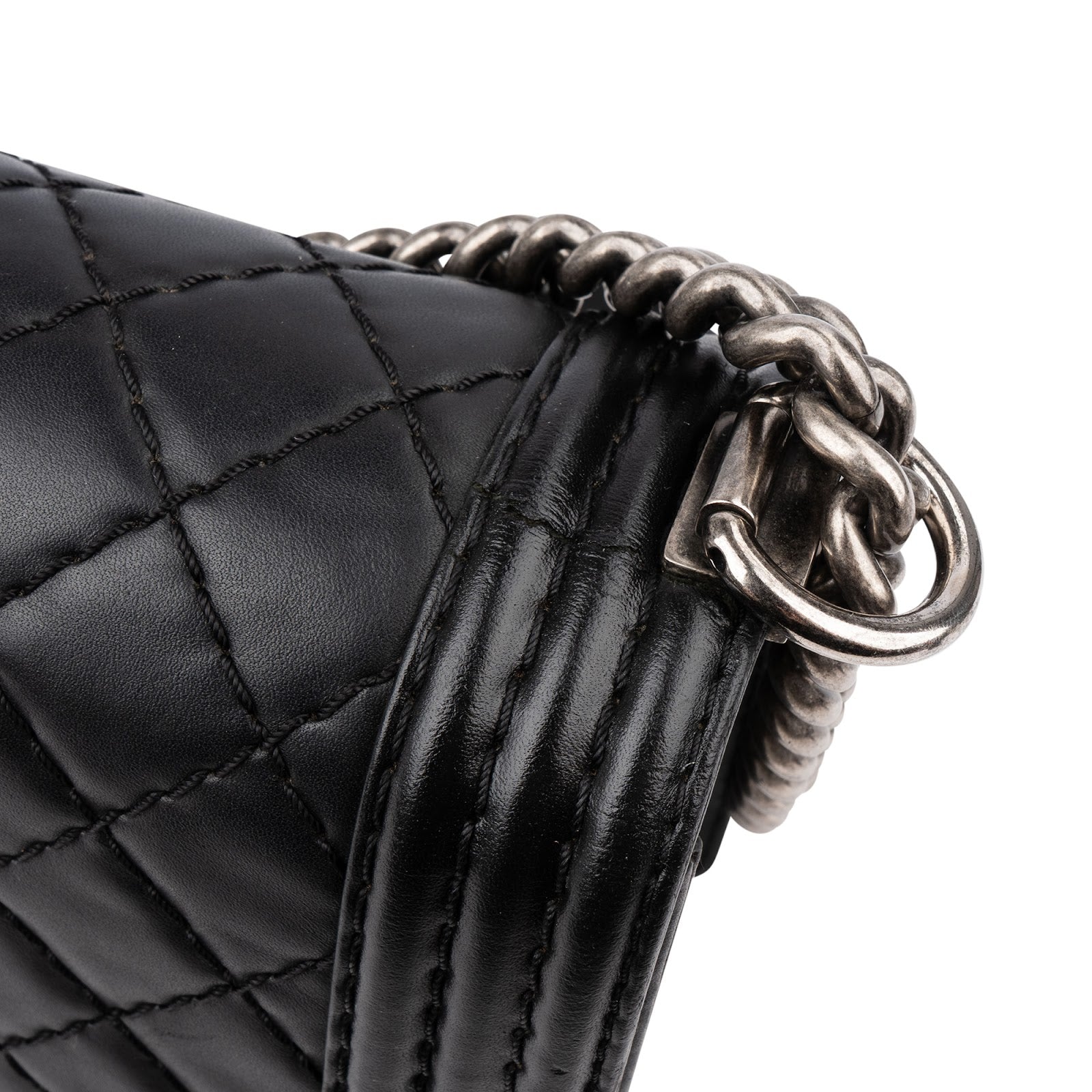 Chanel Quilted Lambskin Medium Boy Single Flap Crossbody Bag