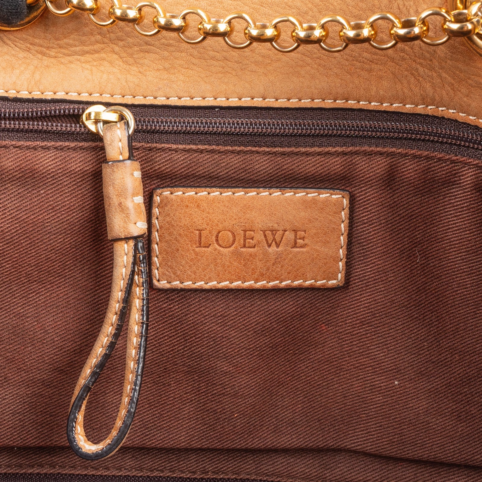 Skórzana torba Loewe Leather Crowns Tote z łańcuszkiem do noszenia na ramię