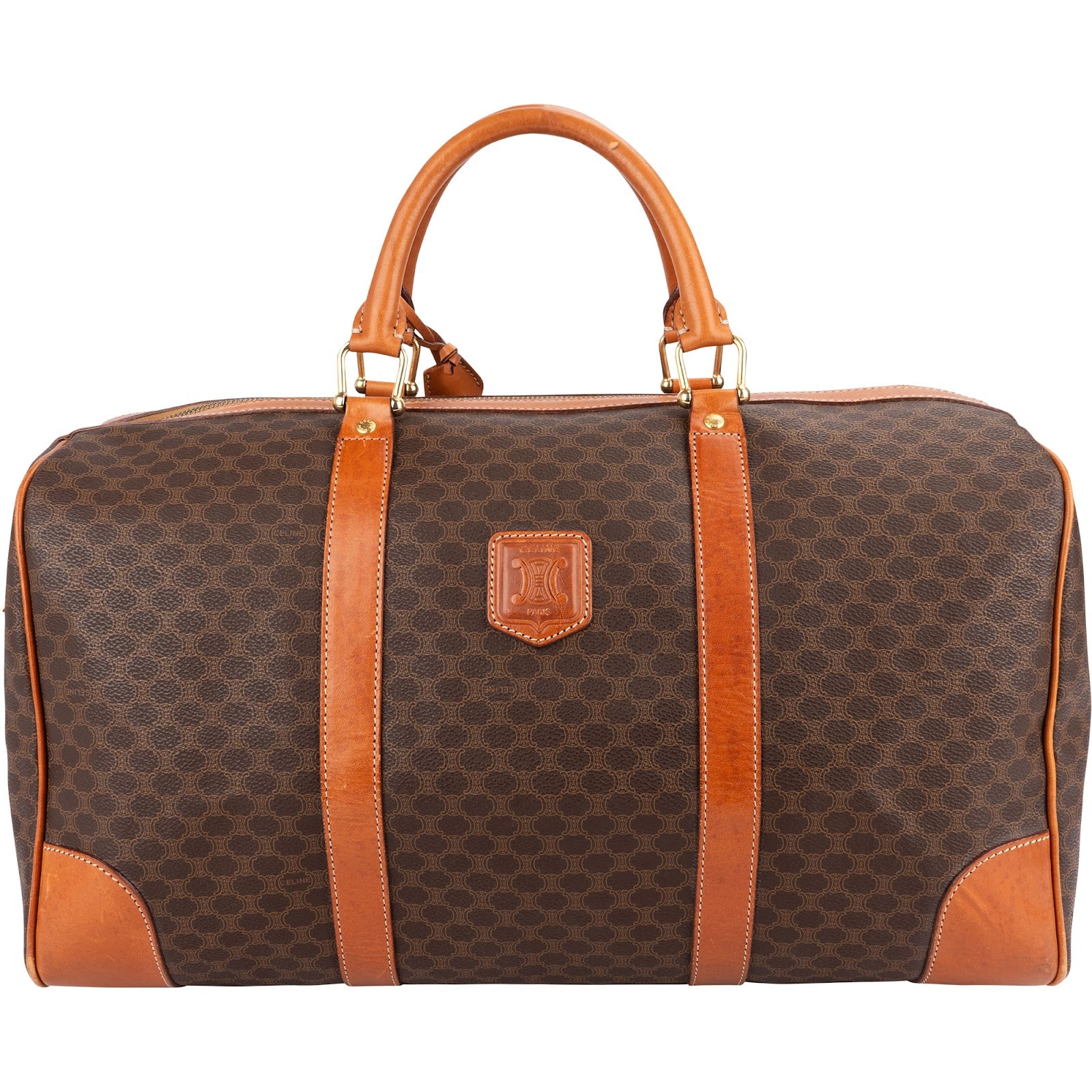 Celine Monogram Macadam Canvas Boston 45 Reisetasche