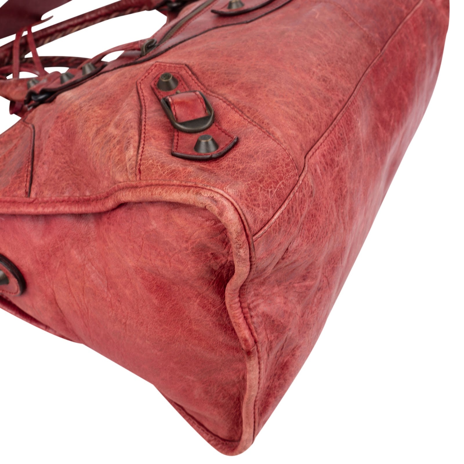Balenciaga Red Leather Classic City Handbag