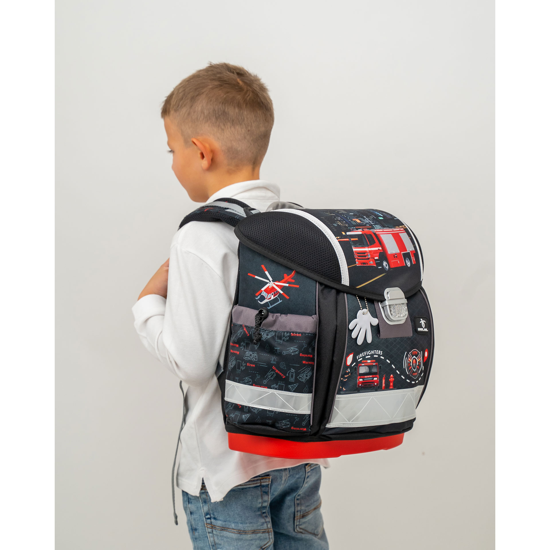 Classy ergonomisches Schulranzen-Set 4-teilig - Firetruck 2 