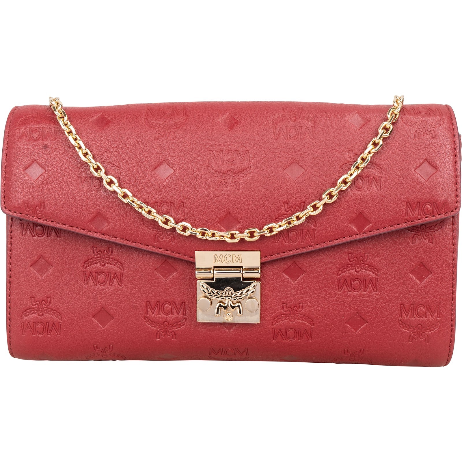 MCM Visetos Monogram Embossed Leather Millie Flap Crossbody Bag