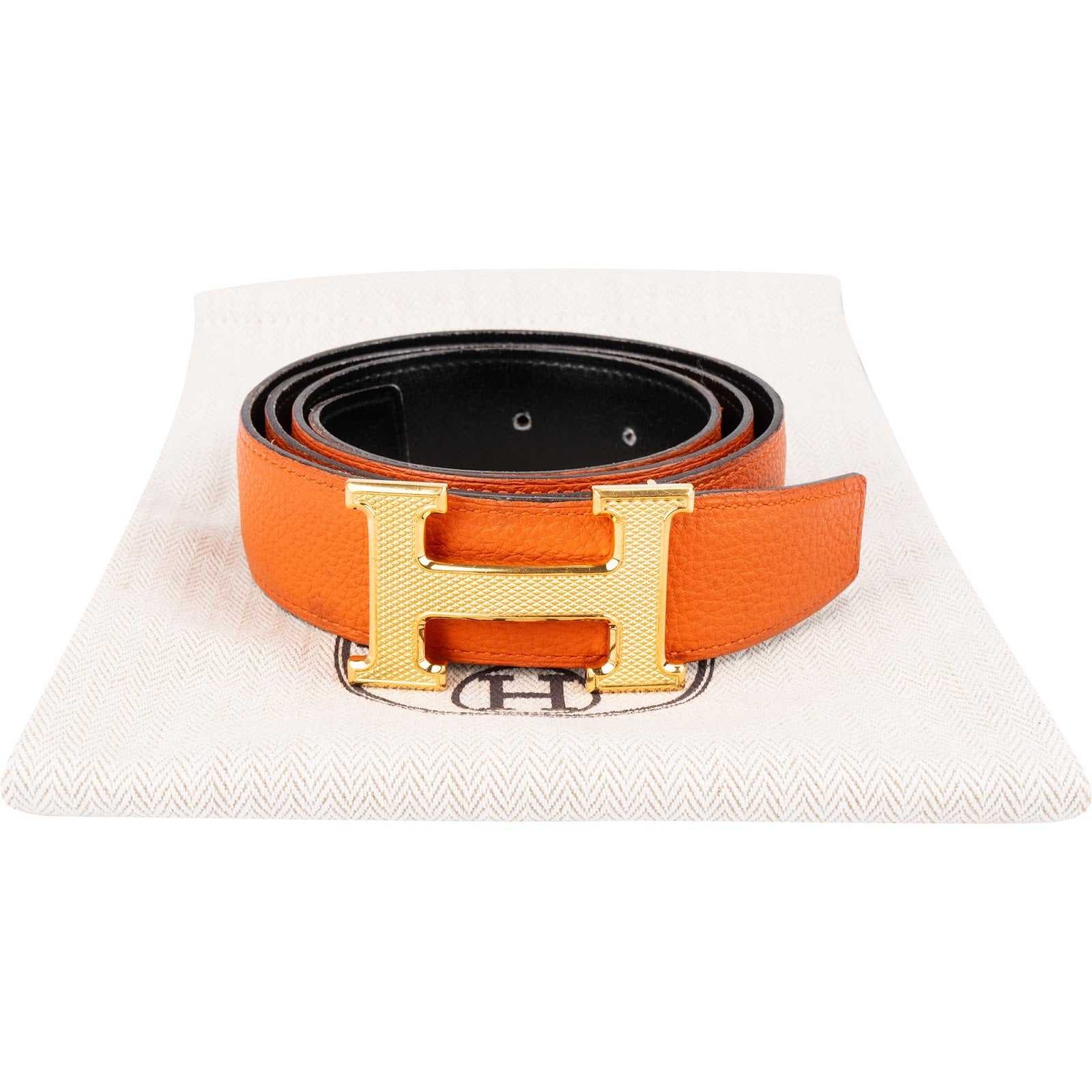 Hermès - Omkeerbare gouden H-riem (85)