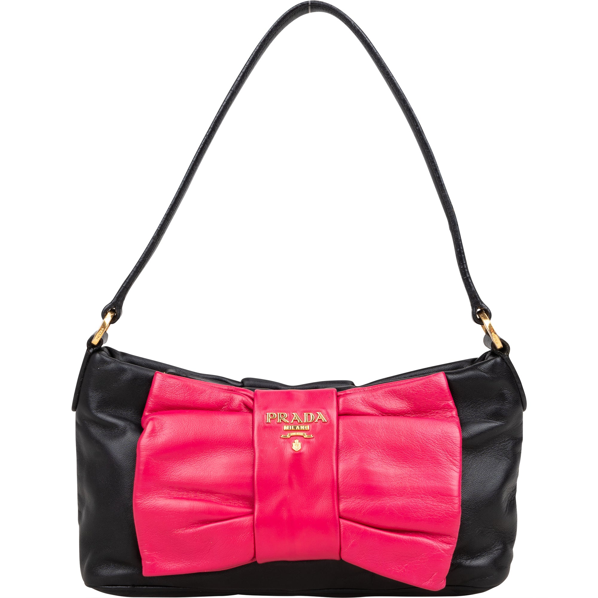 Prada Leather Pink Ribbon Mini Handbag