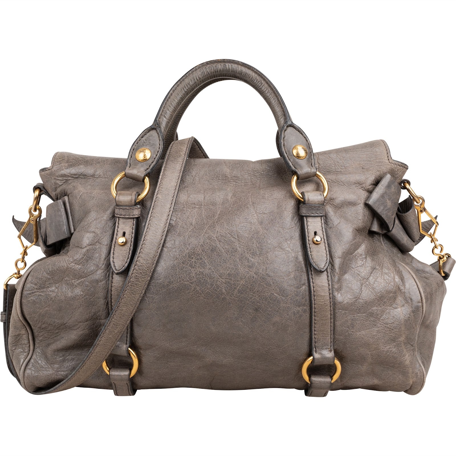 Miu Miu – Vitello Lux Bow Satchel schoudertas