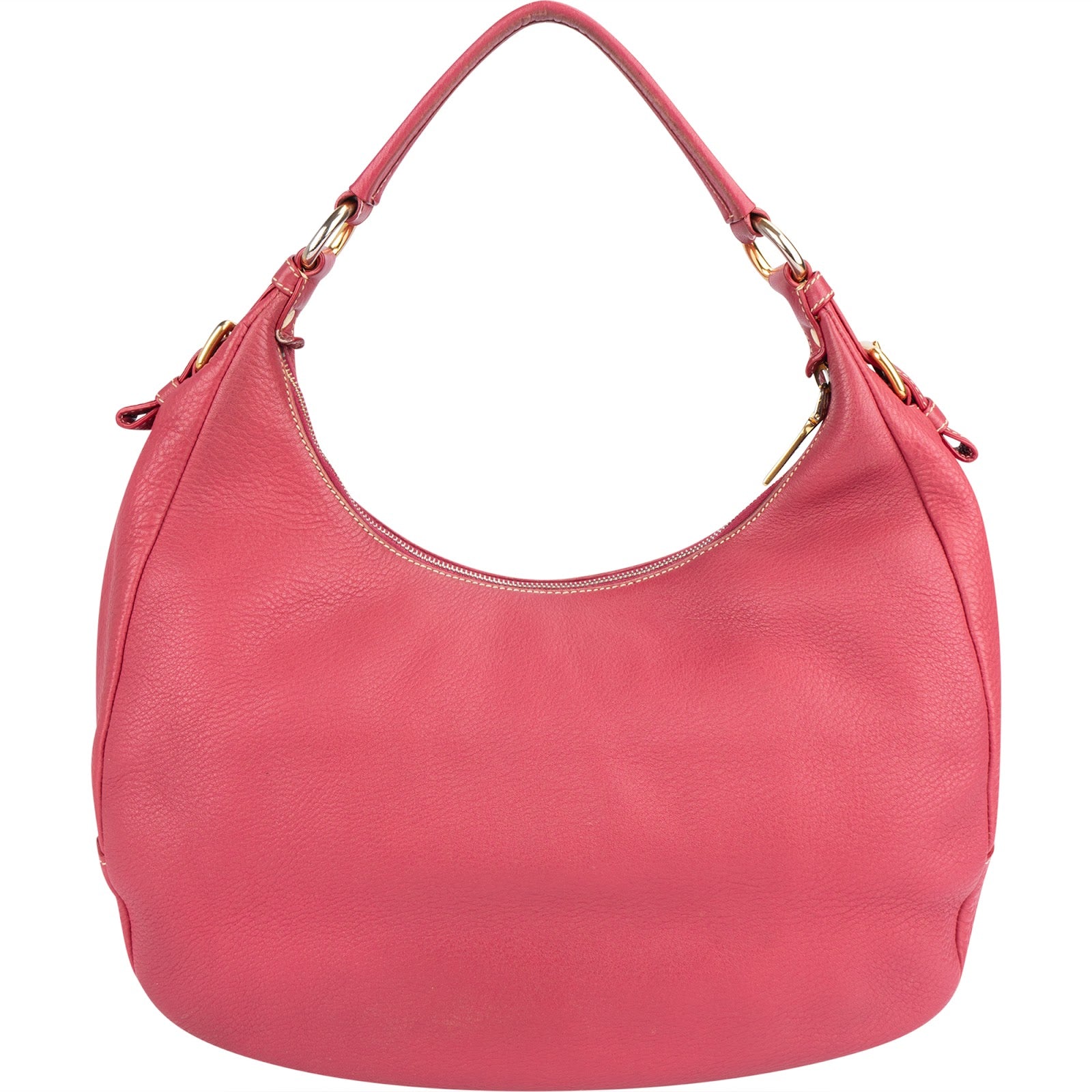 Prada Pink Leather Hobo Shoulder Bag