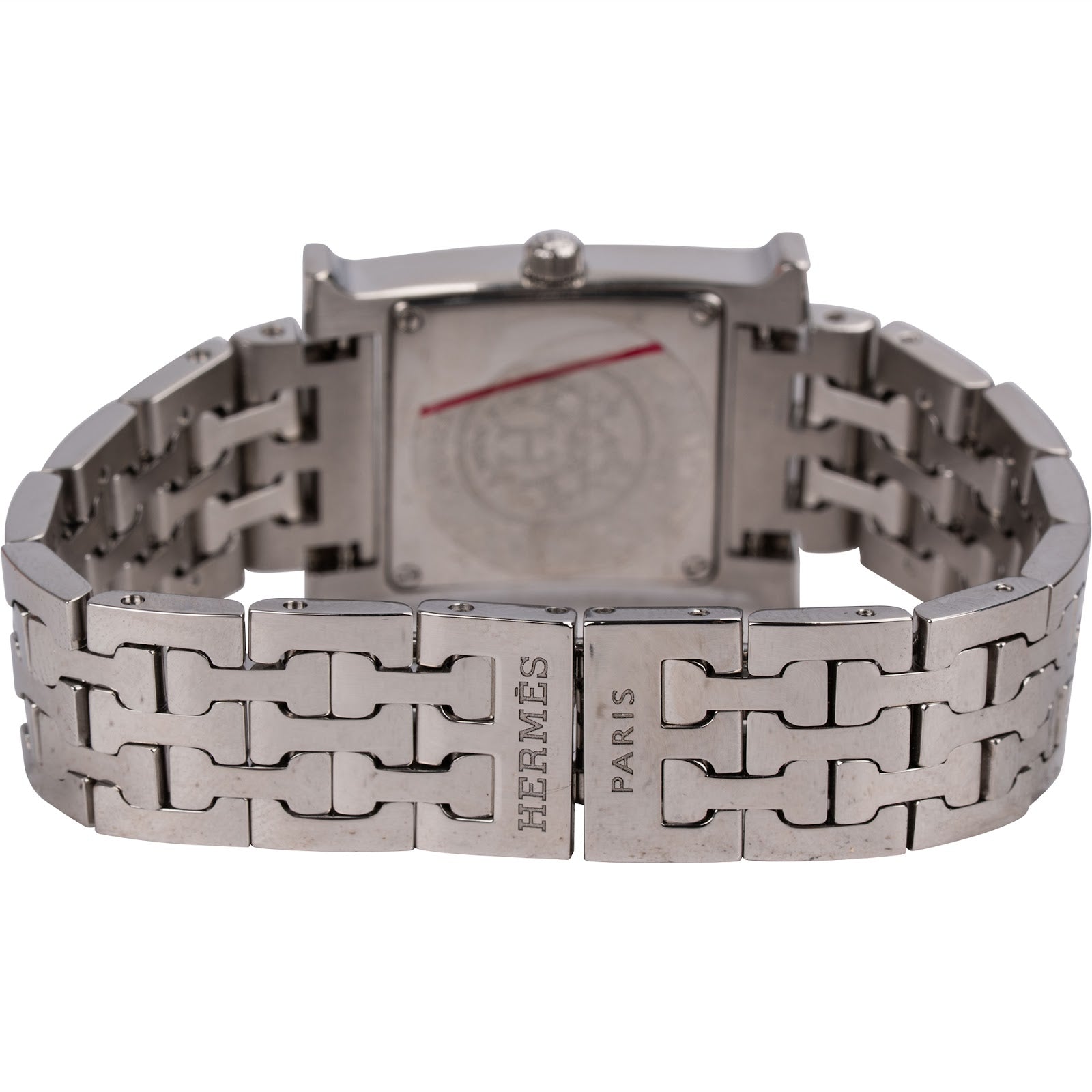 Hermès Silver Tone Heure H PM Diamond HH1.230 Damen Armbanduhr