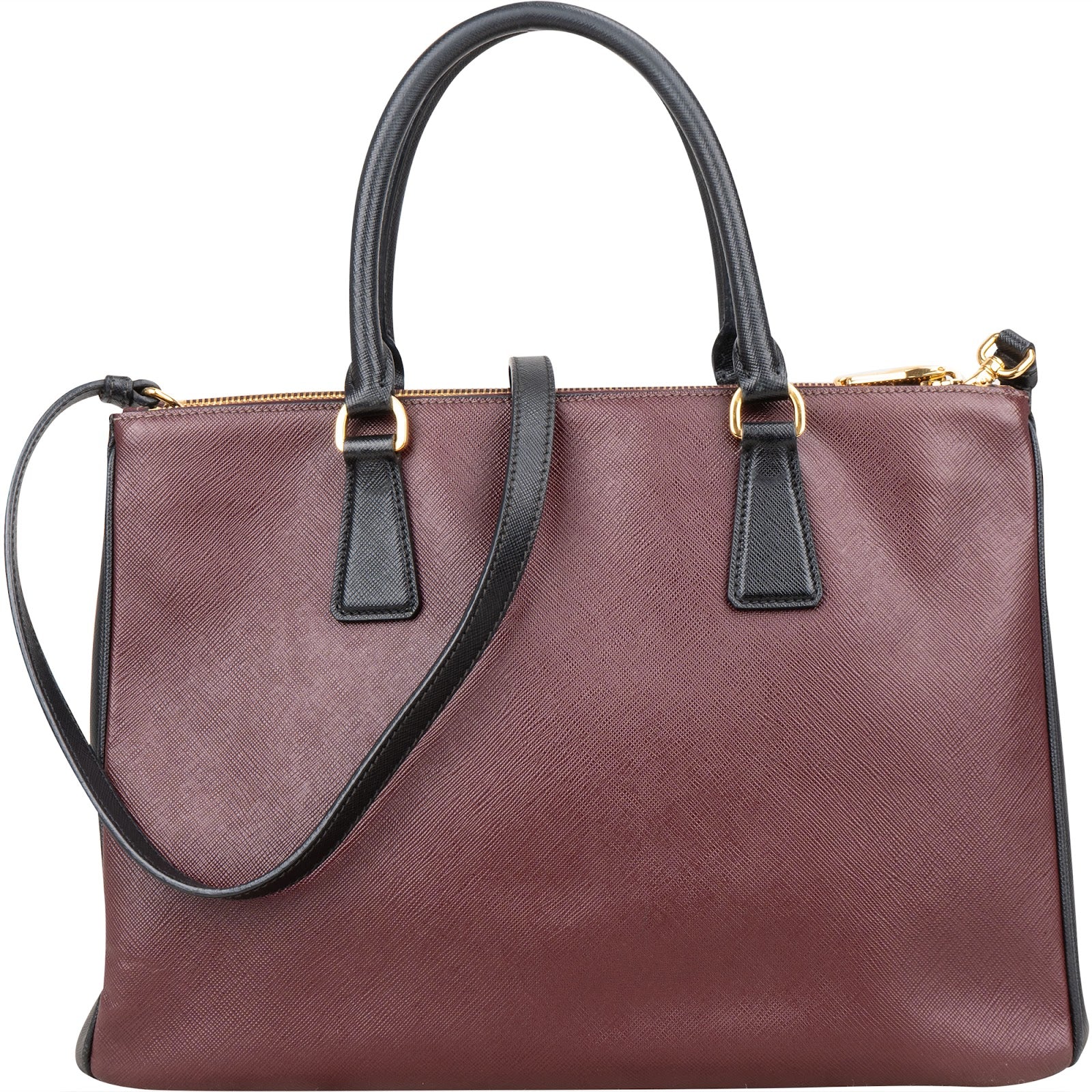 Prada Bicolor Saffiano Leather Galleria Handbag