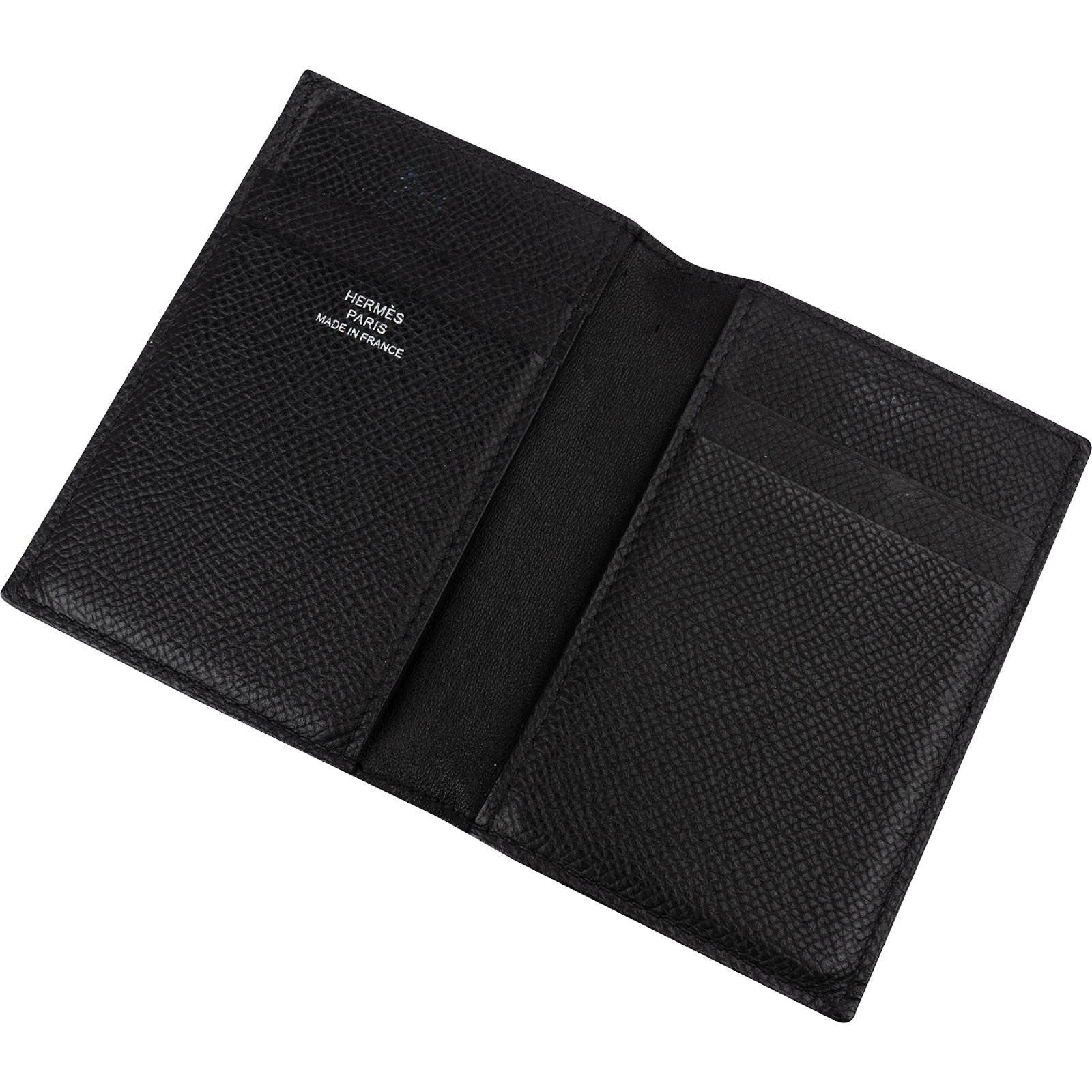 Hermès Noir Epsom Leather Card Holder Wallet