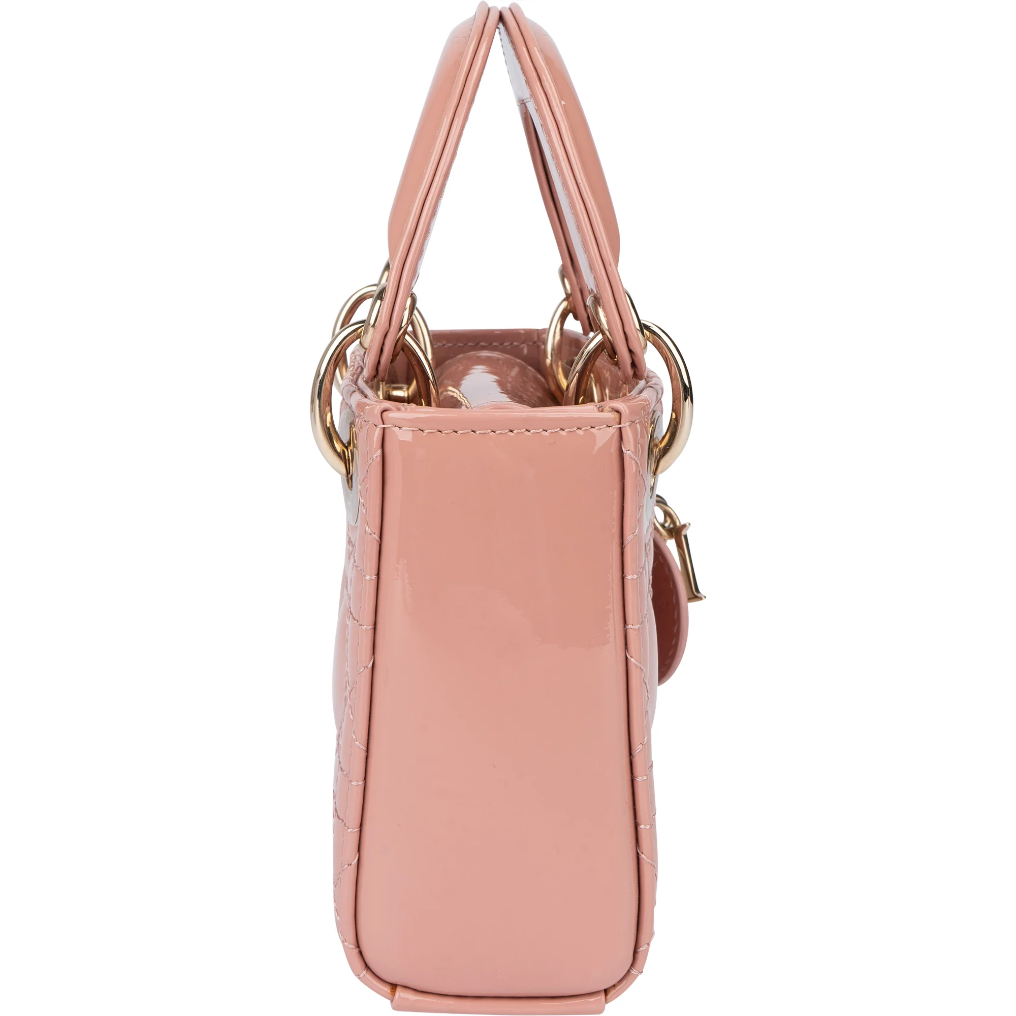 Christian Dior Quilted Patent Leather Micro Lady Dior Handbag