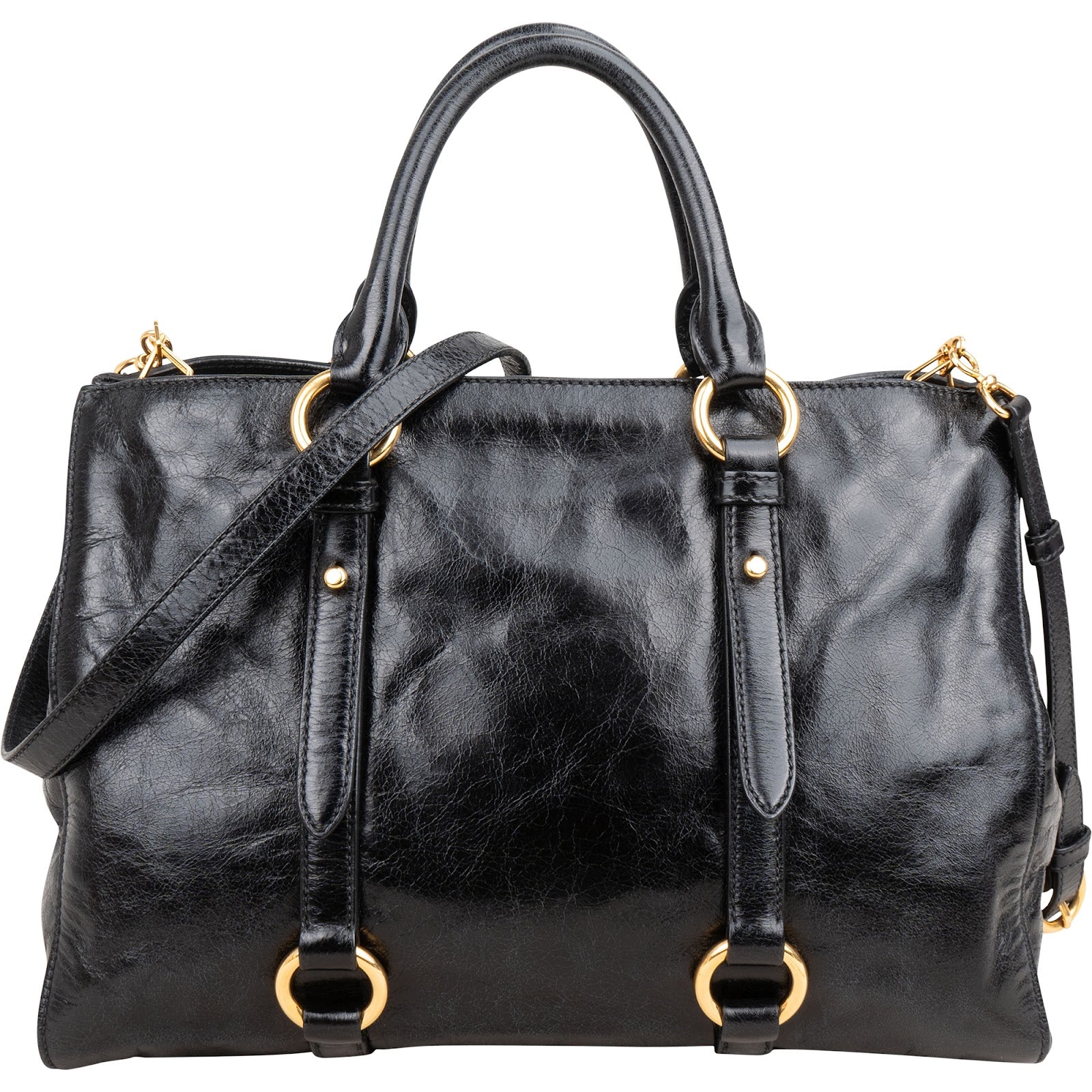 Miu Miu Vitello Lux Leather City Handbag