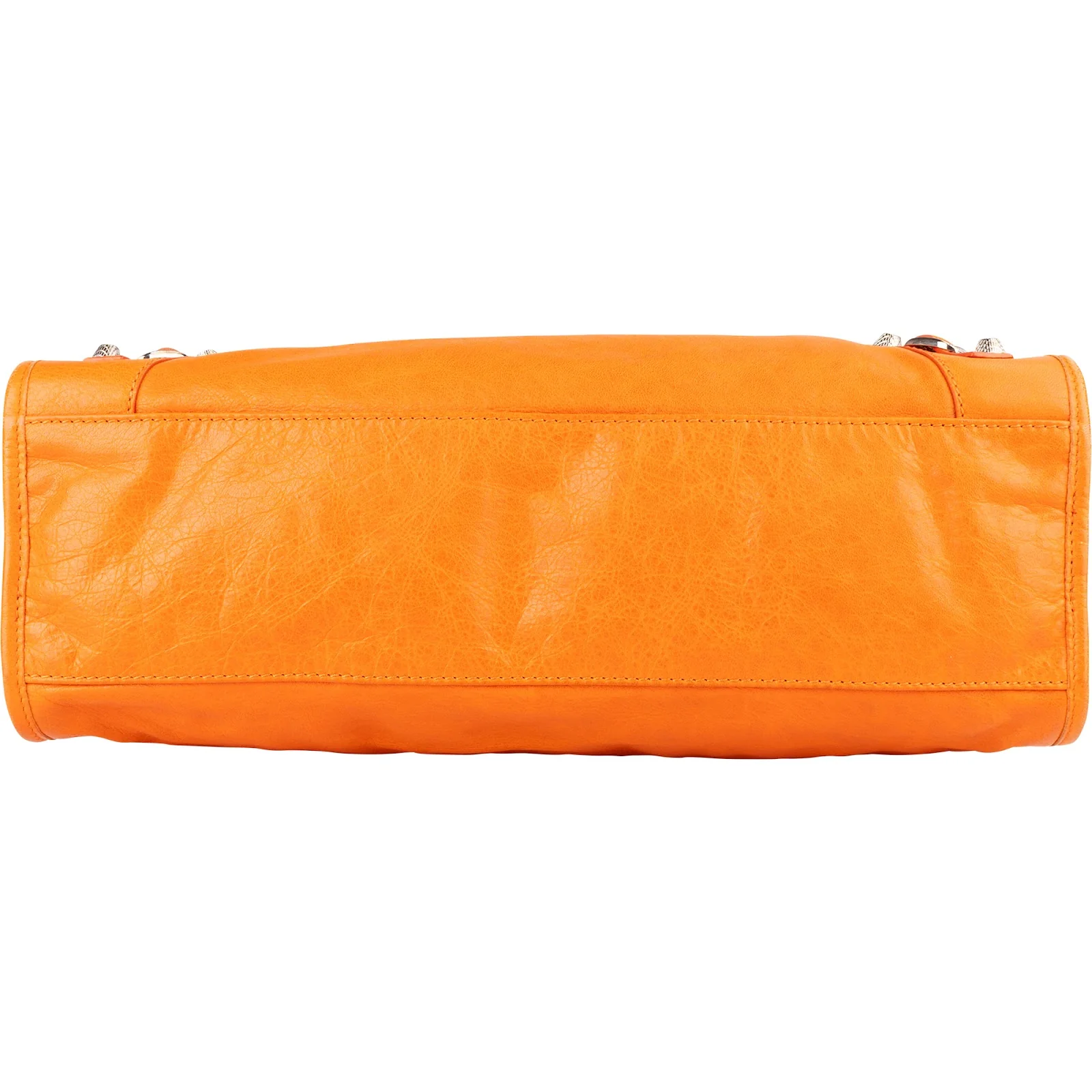 Balenciaga Orange Leather City Handbag