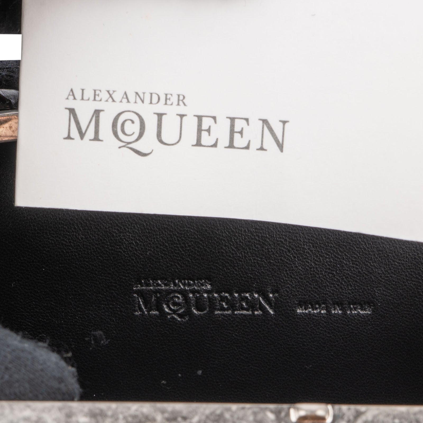 Alexander McQueen Woven Leather Knuckle Duster Small Clutch