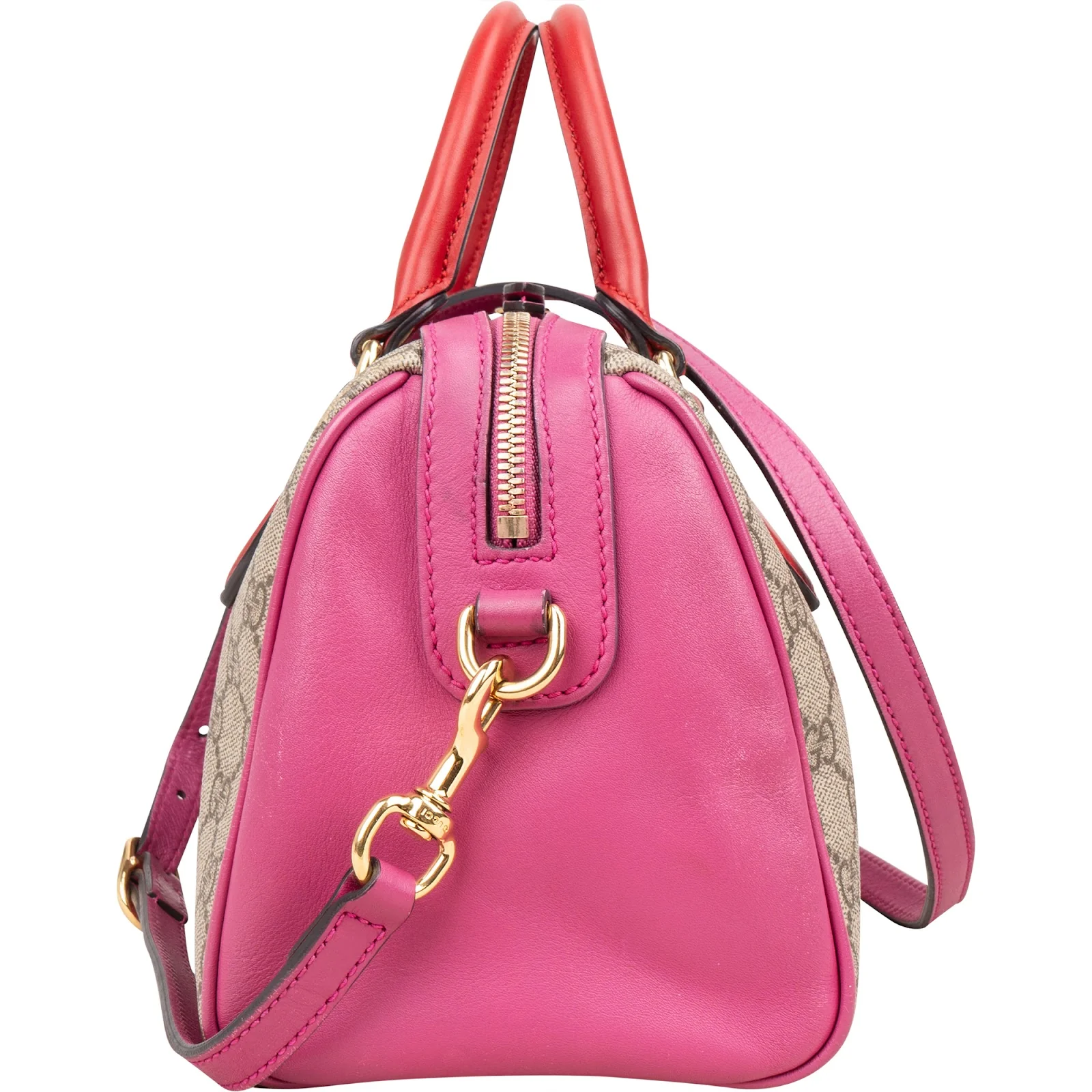 Gucci Monogram GG Supreme Bicolor Boston Handbag