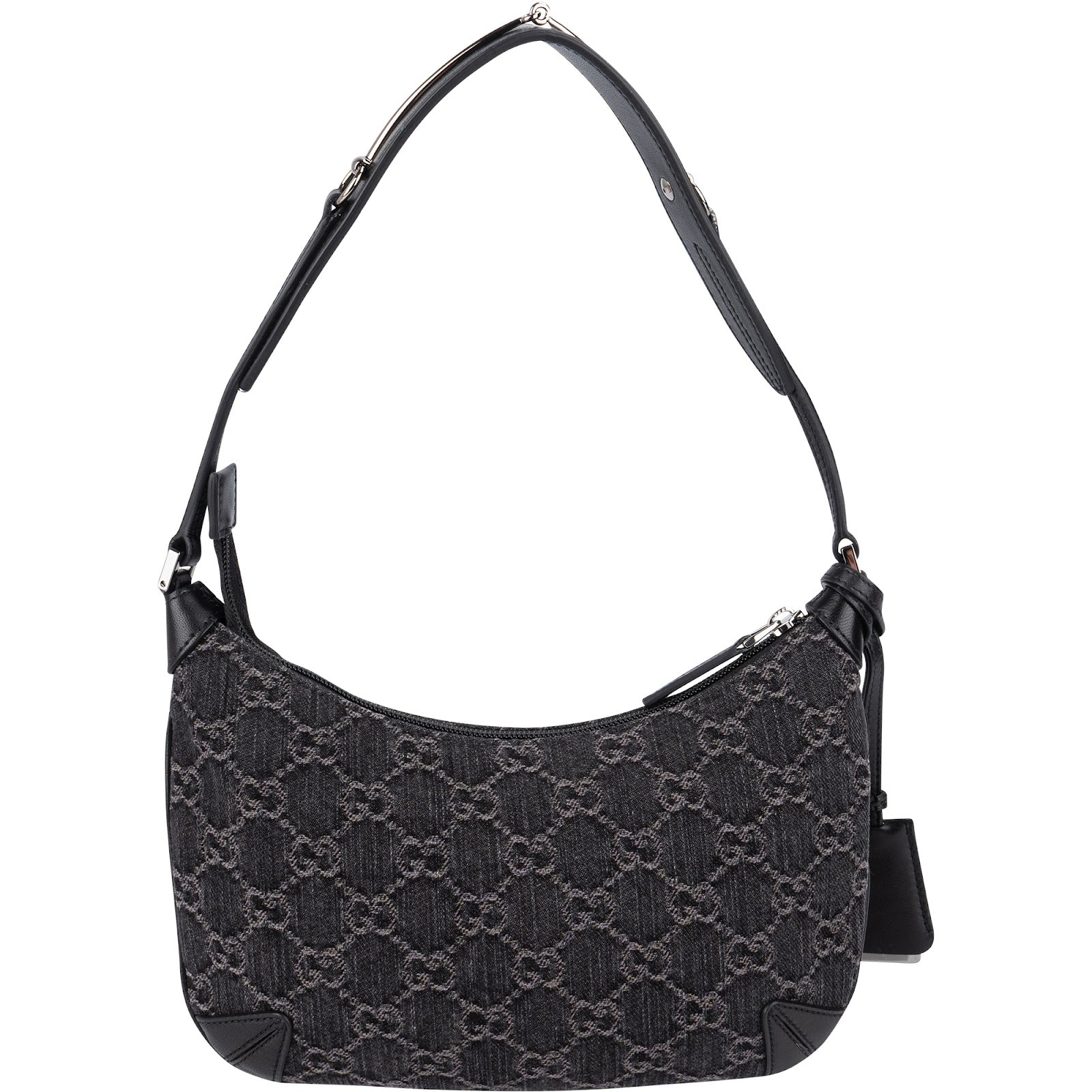 Gucci Monogram GG Denim Horsebit Hobo Shoulder Bag
