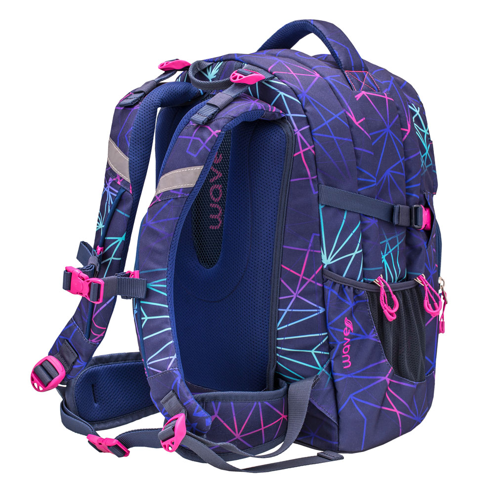 Wave Infinity Schulrucksack Set 2 tlg. "Stripes Purple"