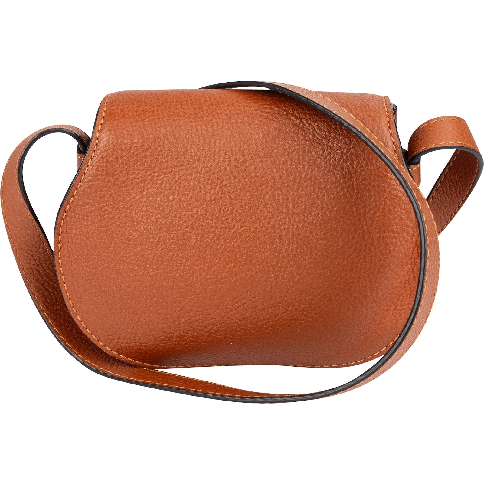 Chloé Grained Calfskin Leather Small Marcie Saddle Crossbody Bag