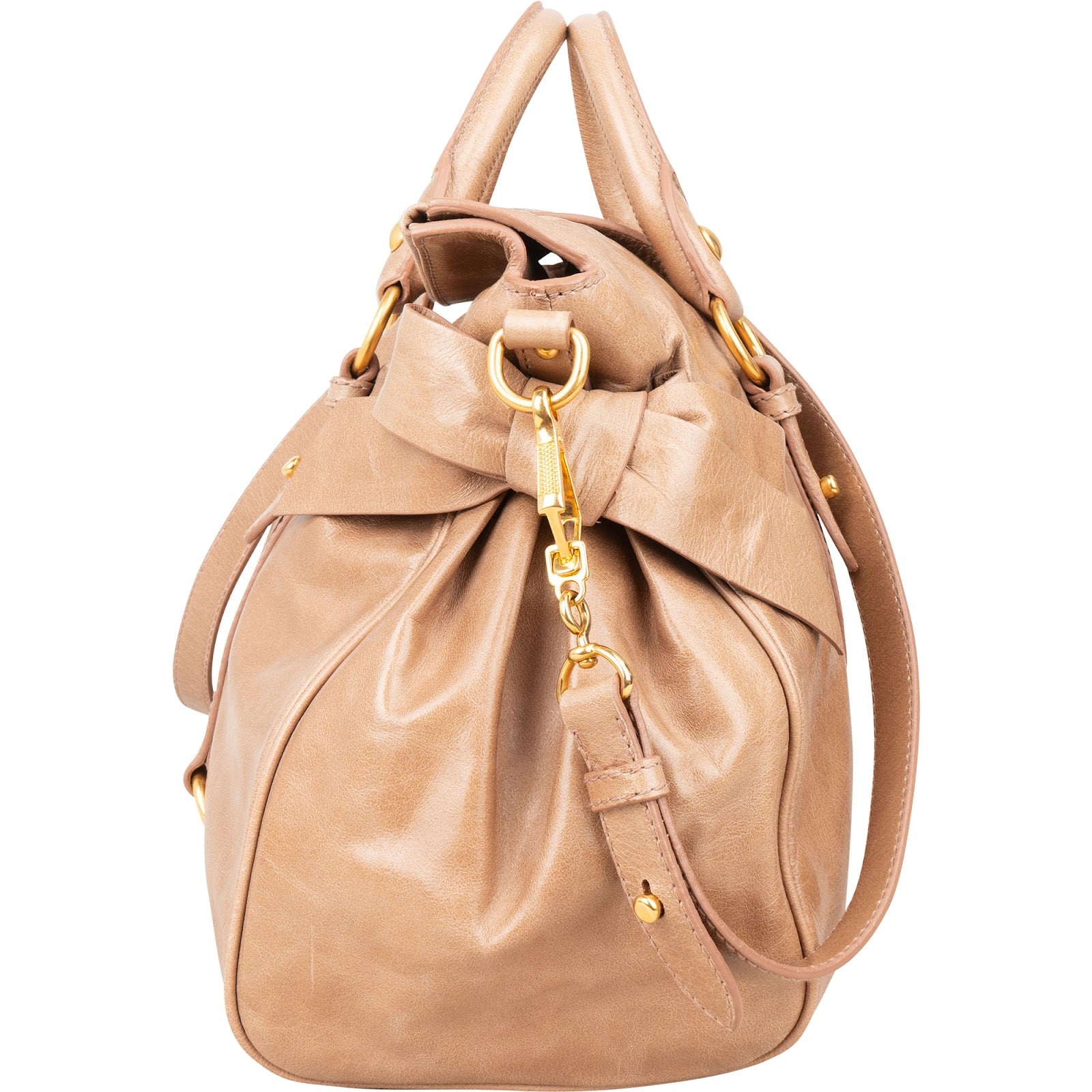 Miu Miu - Vitello Lux Bow Satchel Crossbody Bag