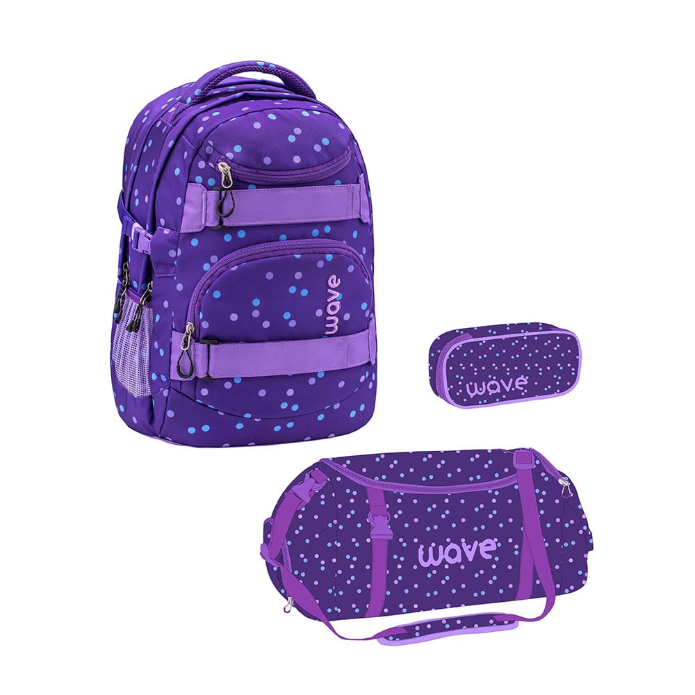 Infinity Rucksack Set 3-teilig - Purple Dots