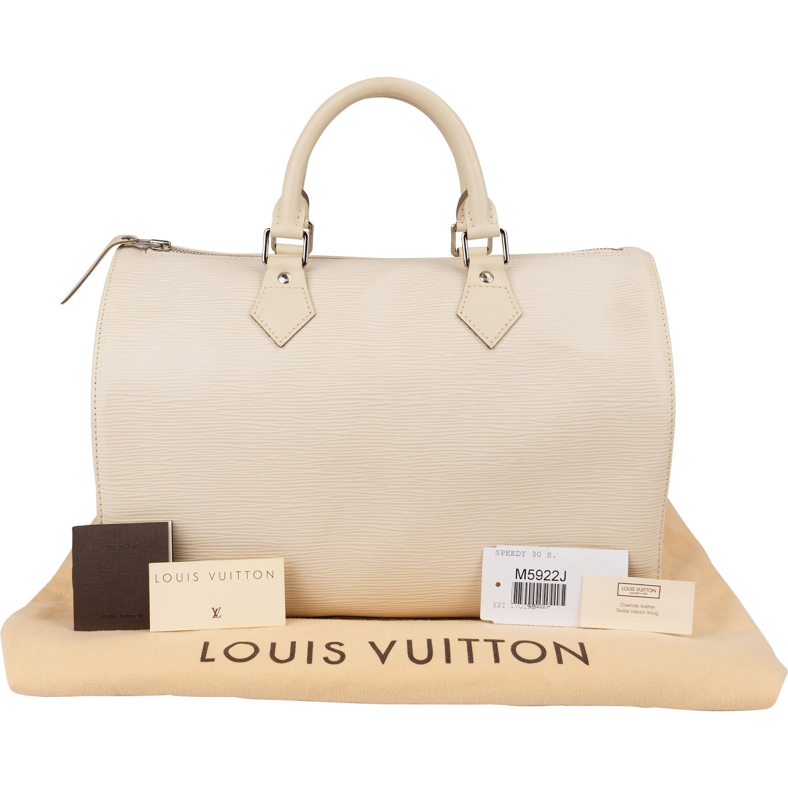 Louis Vuitton Ivory Epi Leather Speedy 30 Boston Bag