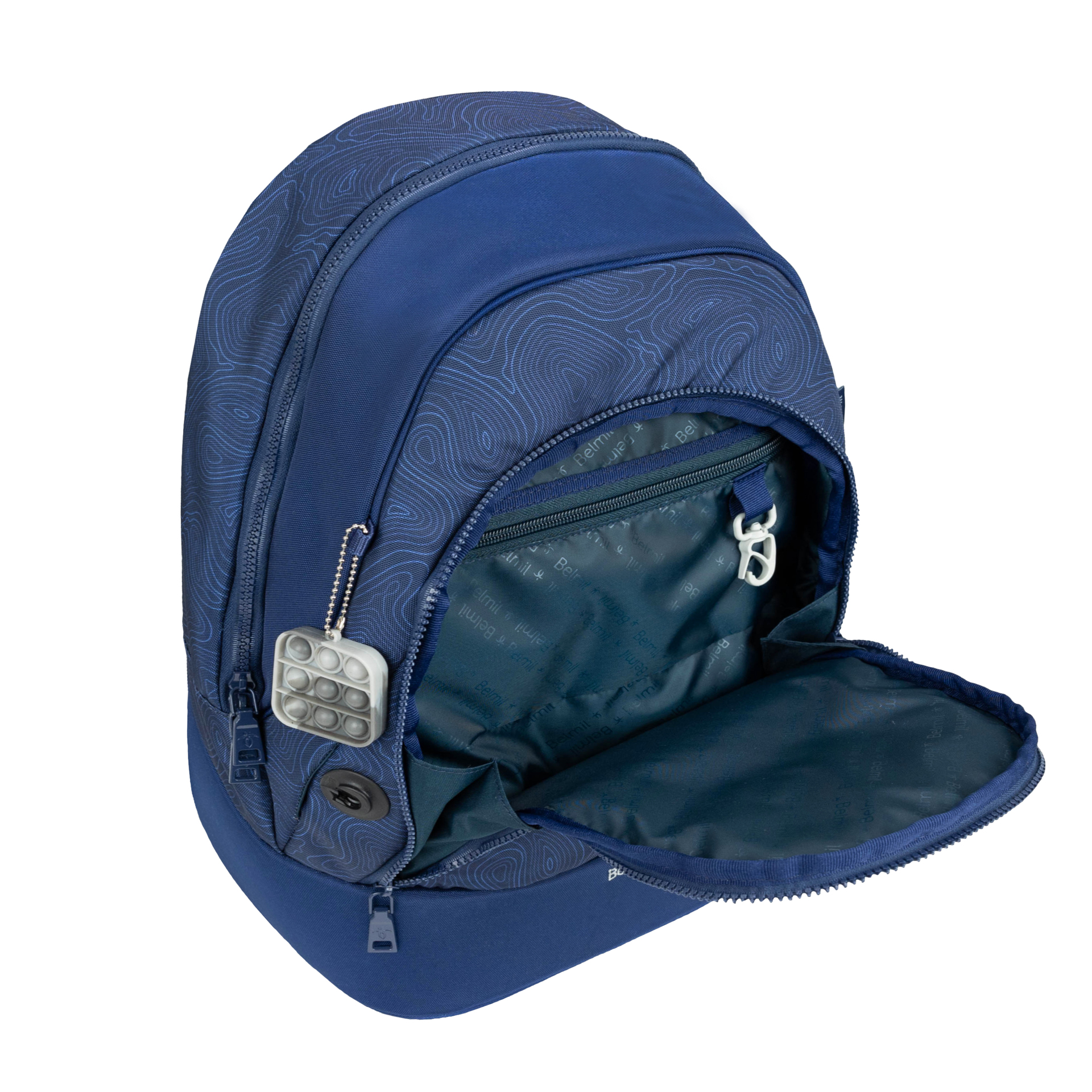 2-IN-1 Schultasche & Gürteltasche 2-teilig - Topographic